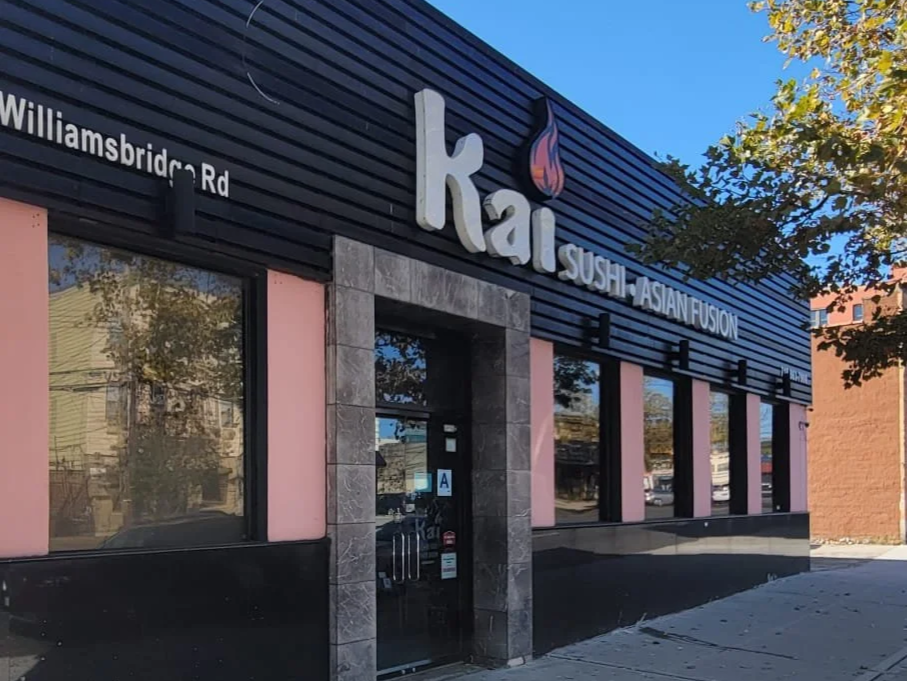 Image of Kai Sushi Asian Fusion store front in the Bronx, New York