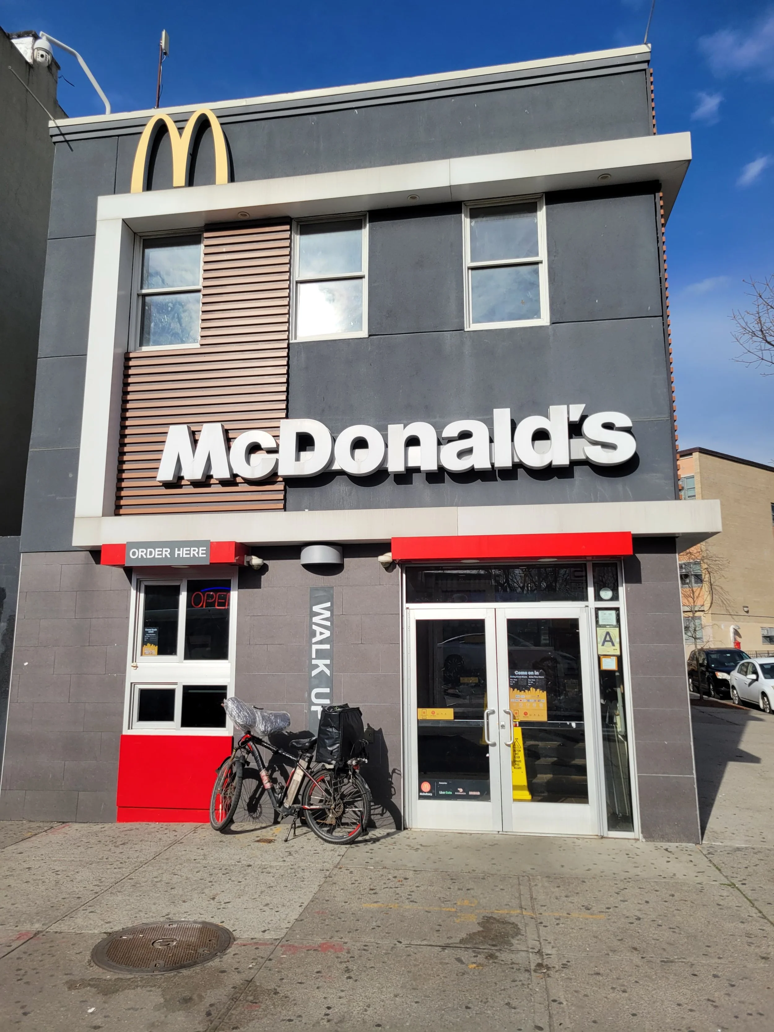 Image of McDonald's fast food chain store front in the Bronx, New York
