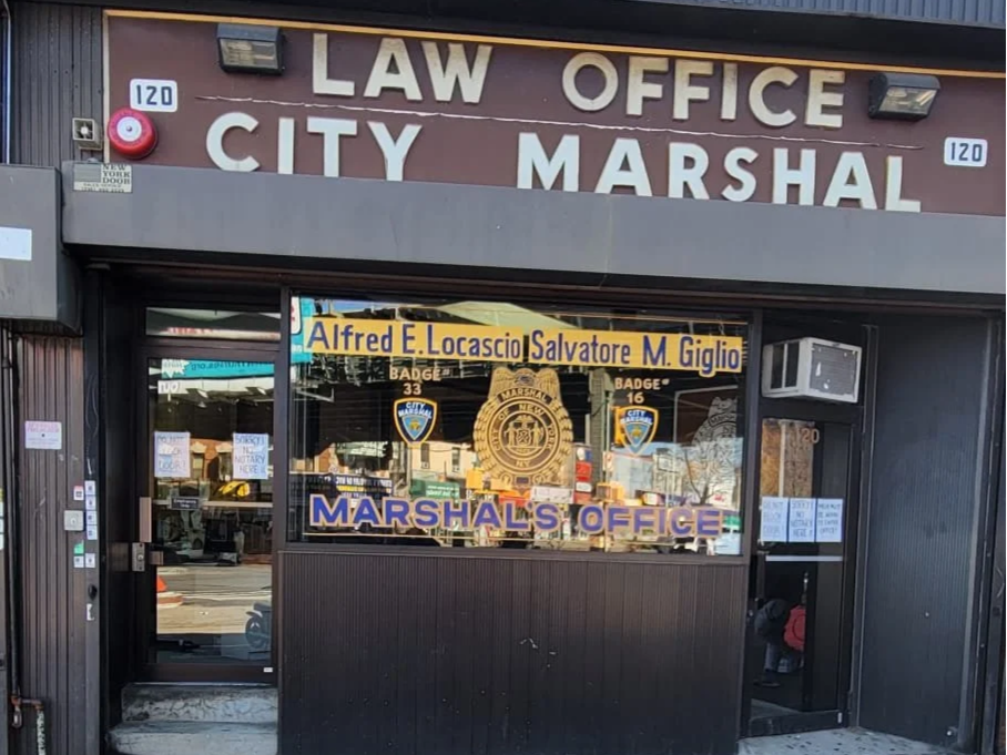 Image of City Marshal's Office front in the Bronx, New York