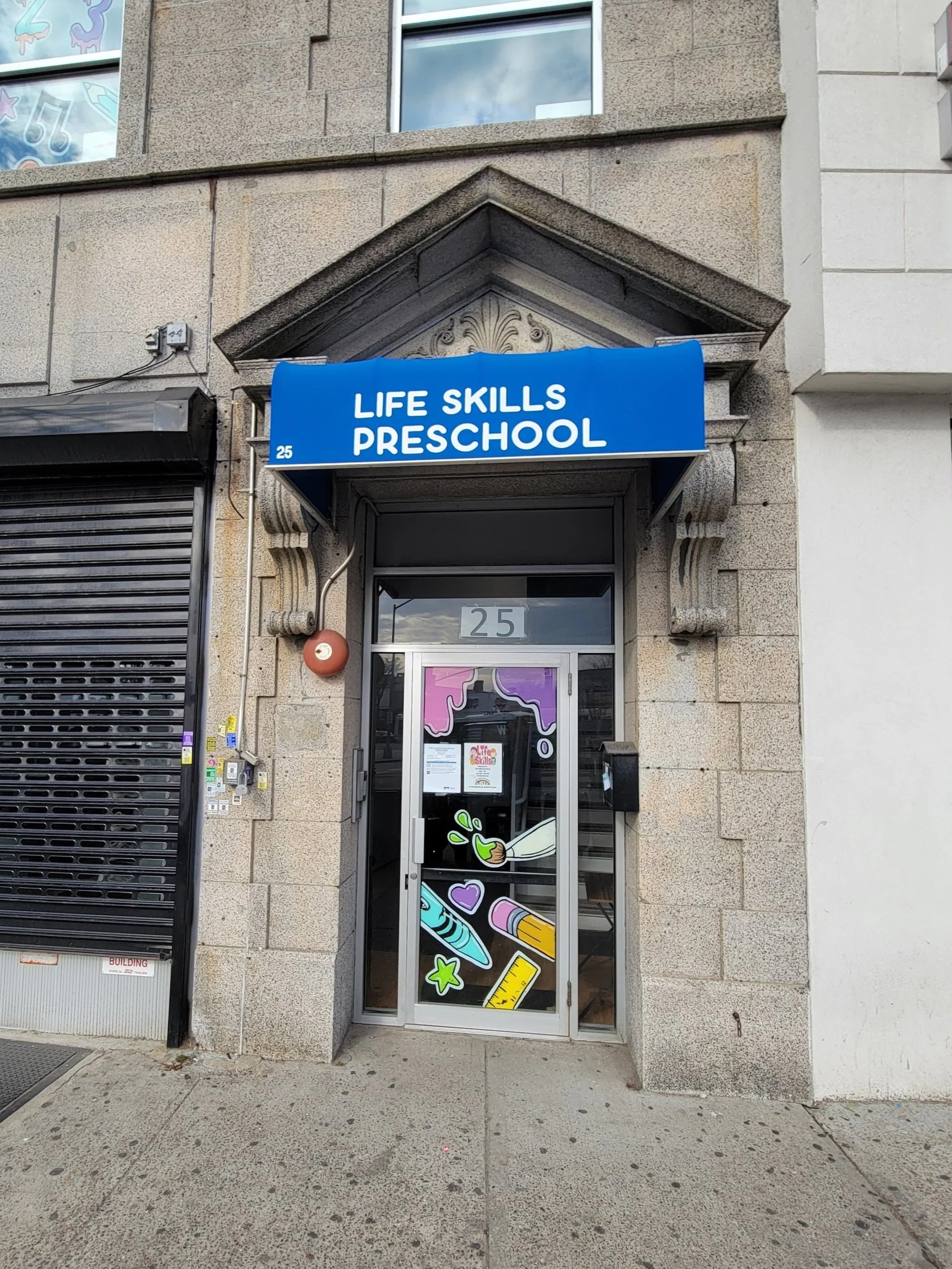 Image of Life Skills PreSchool store front in the Bronx, New York