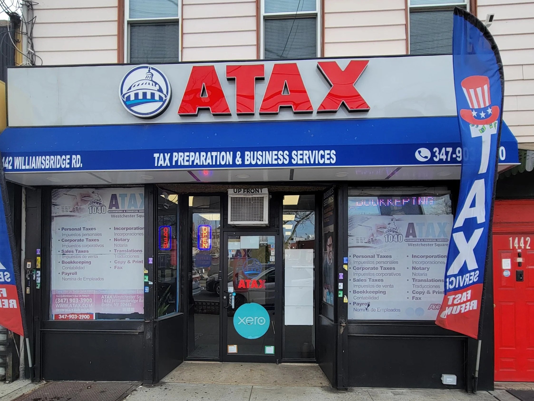 Image of ATAX ACCOUNTING AND FINANCIAL SERVICES store front in the Bronx, New York