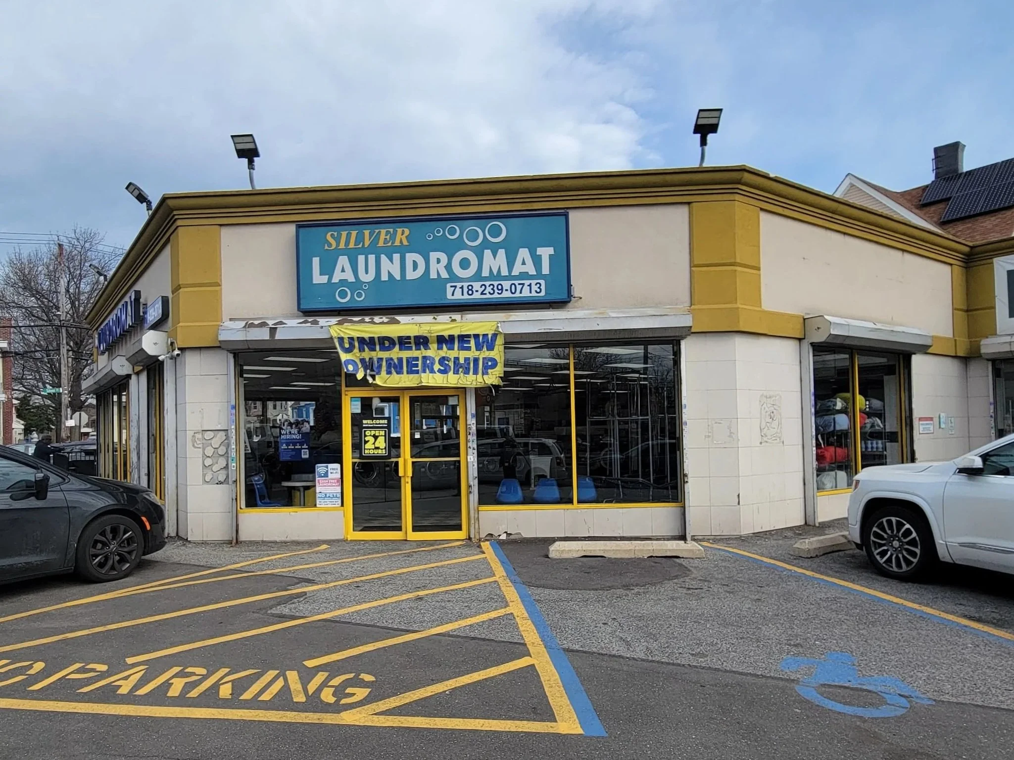 Image of Silver Laundry store front in the Bronx, New York
