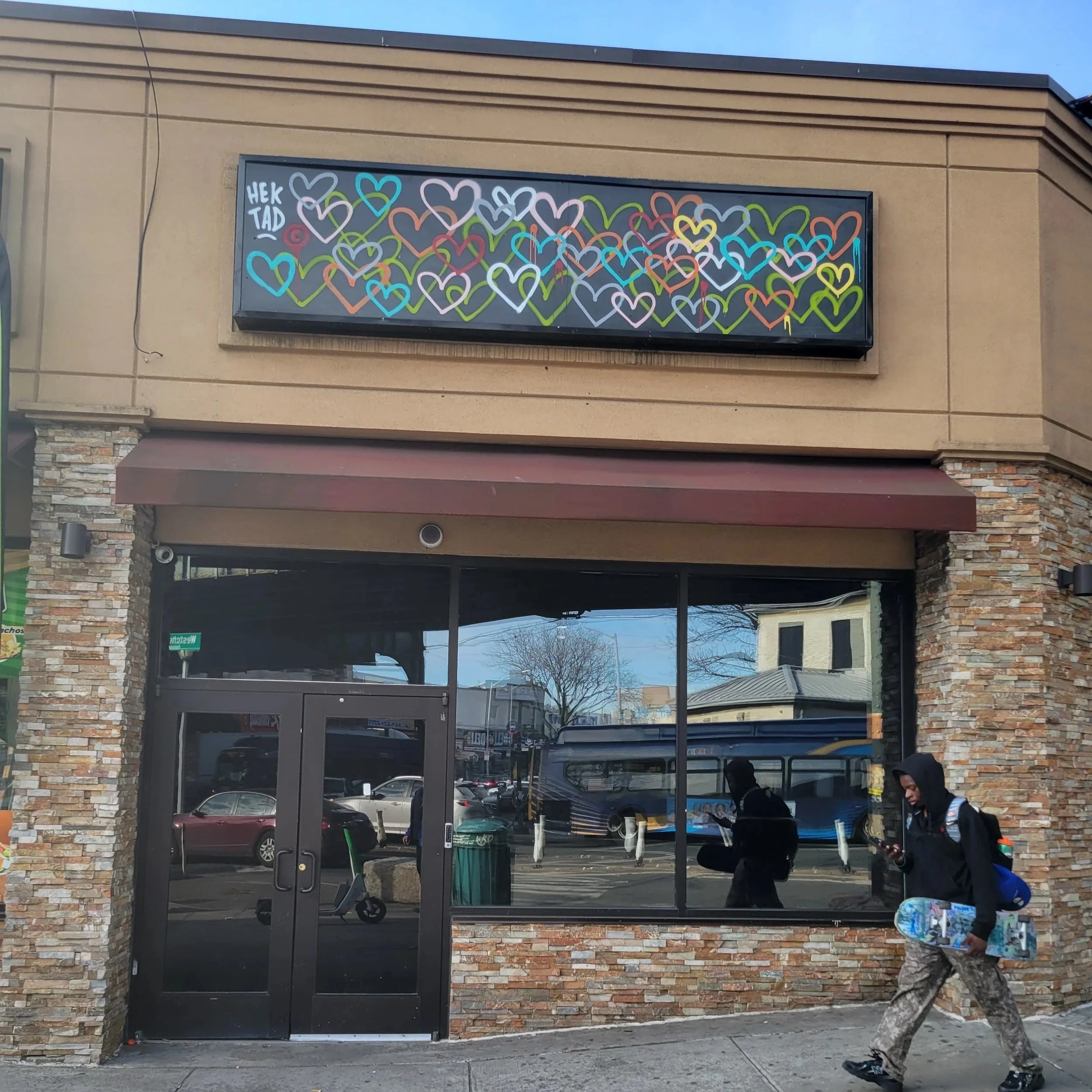 Image of Eighths Pizza store front in the Bronx, New York .