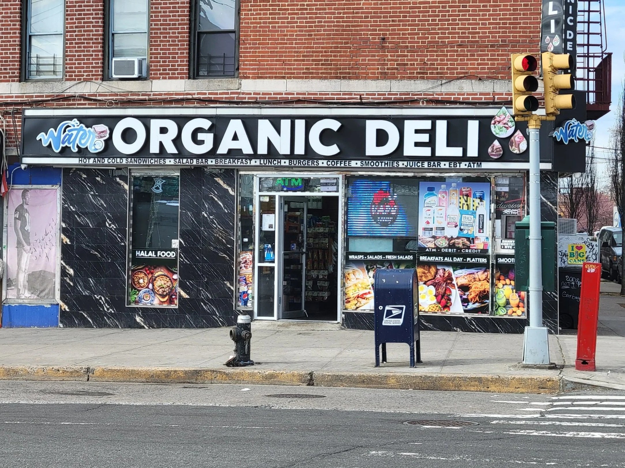 Image of Water Organic Deli store front in the Bronx, New York