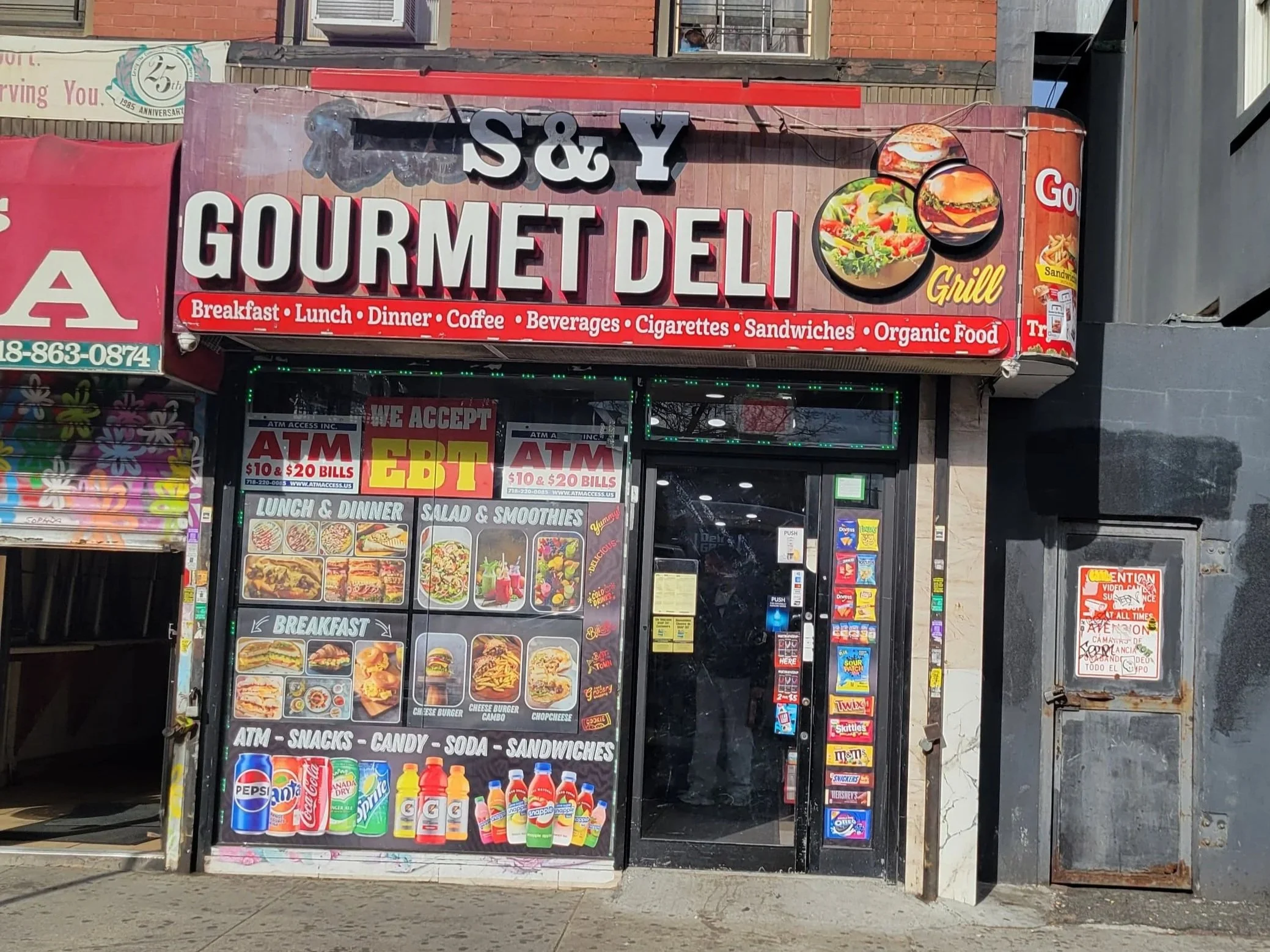 Image of S & Y GOURMET DELI store front in the Bronx, New York
