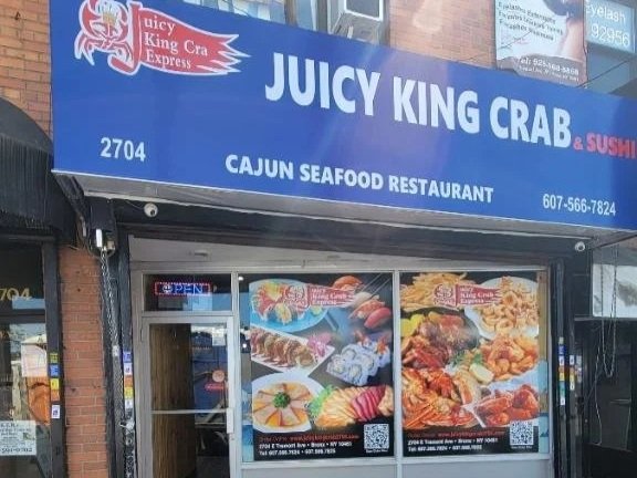 Image of Juicy King Crab Express store front in the Bronx, New York.