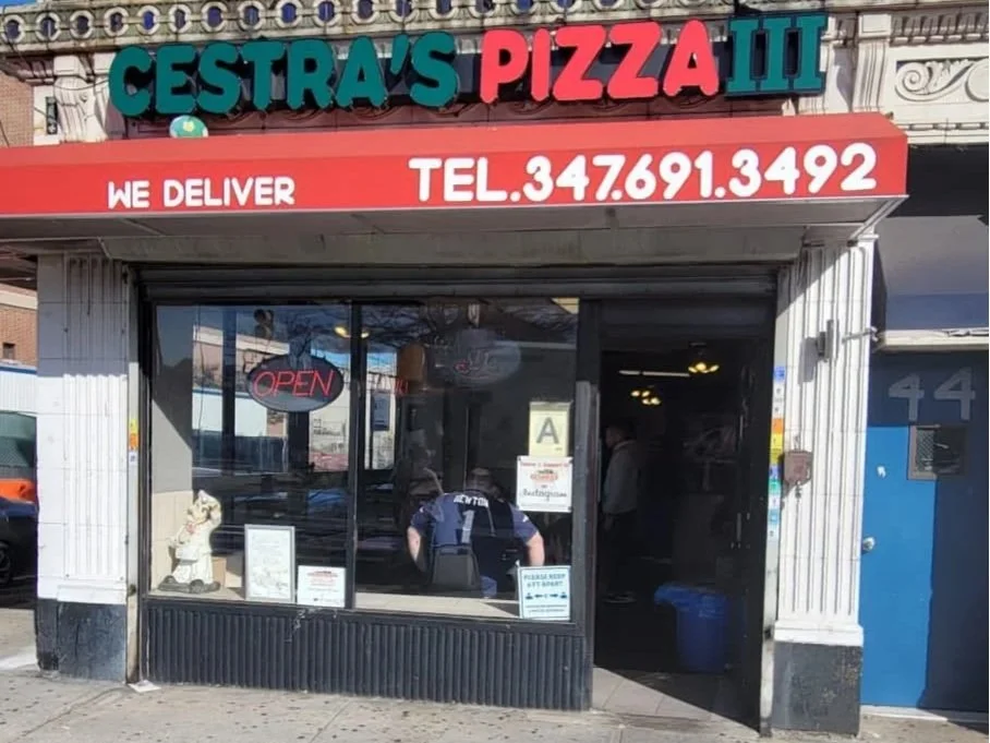 Image of Cestra's Pizza lll store front in the Bronx, New York