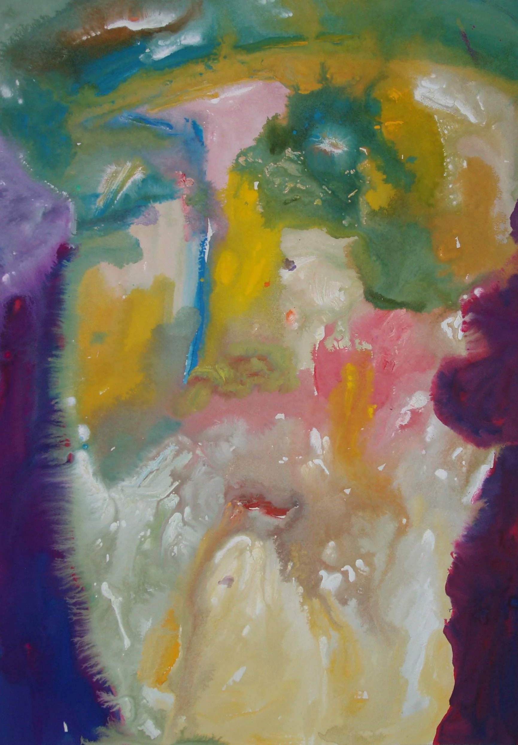 Rumi, gouache on paper, 14" x 10"