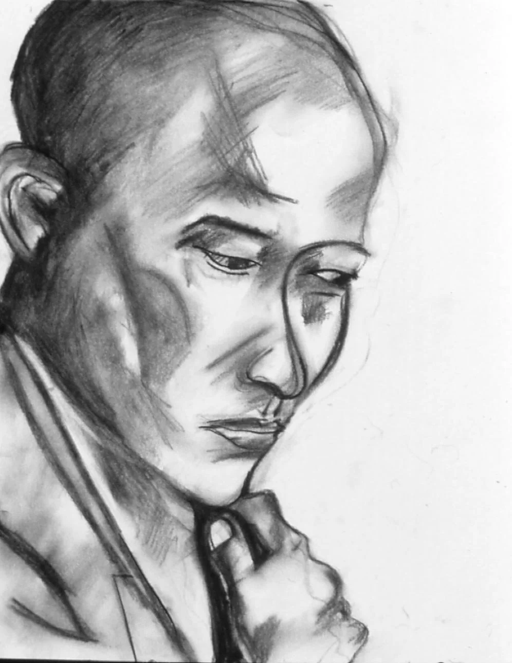Ngawang, charcoal on paper, 17" x 14", 2002, SOLD