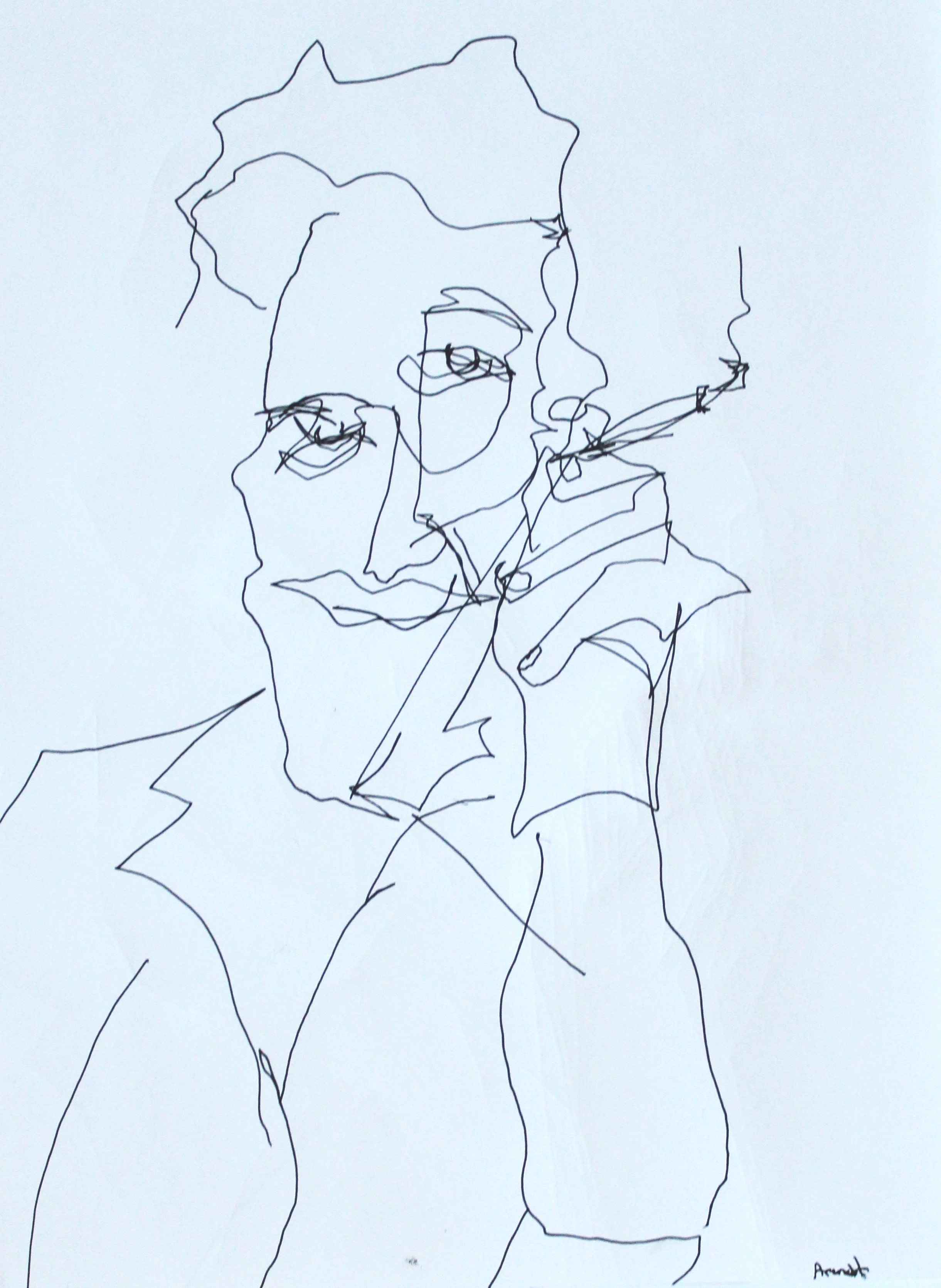 Ink on paper, 12" x 9"