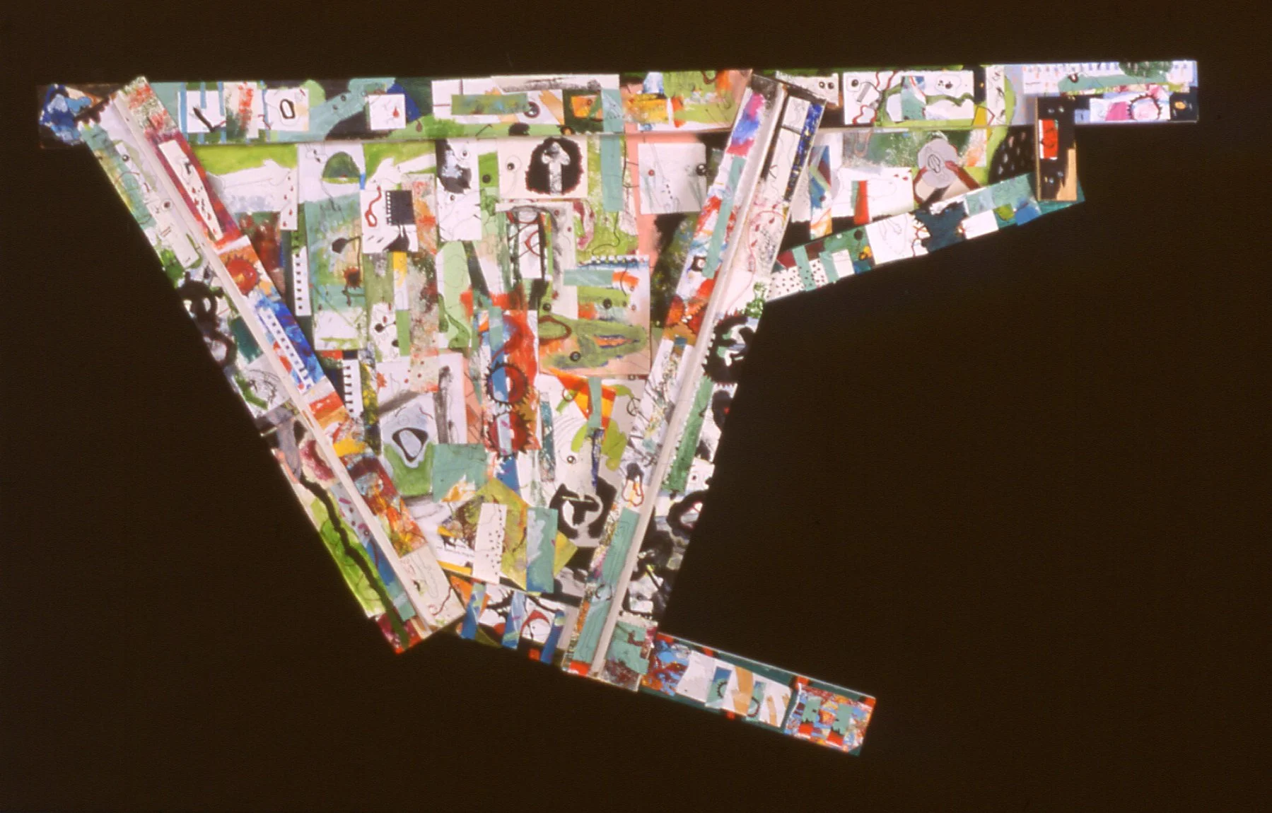 "With Amazing Effrontery"
Year: 2003
Media: mixed media on wood and canvas
Size: 40" x 67"

"With amazing effrontery, all governments have always declared, and
still go on declaring, that all the preparations for war, and even the wars
themselves, ar