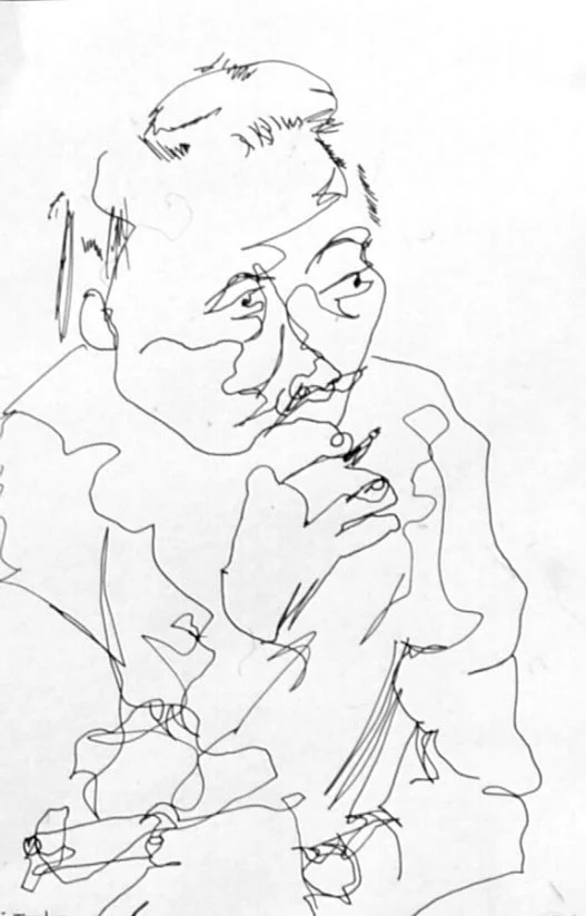 Wei Jingsheng, ink on paper, 10" x 8", 2002.