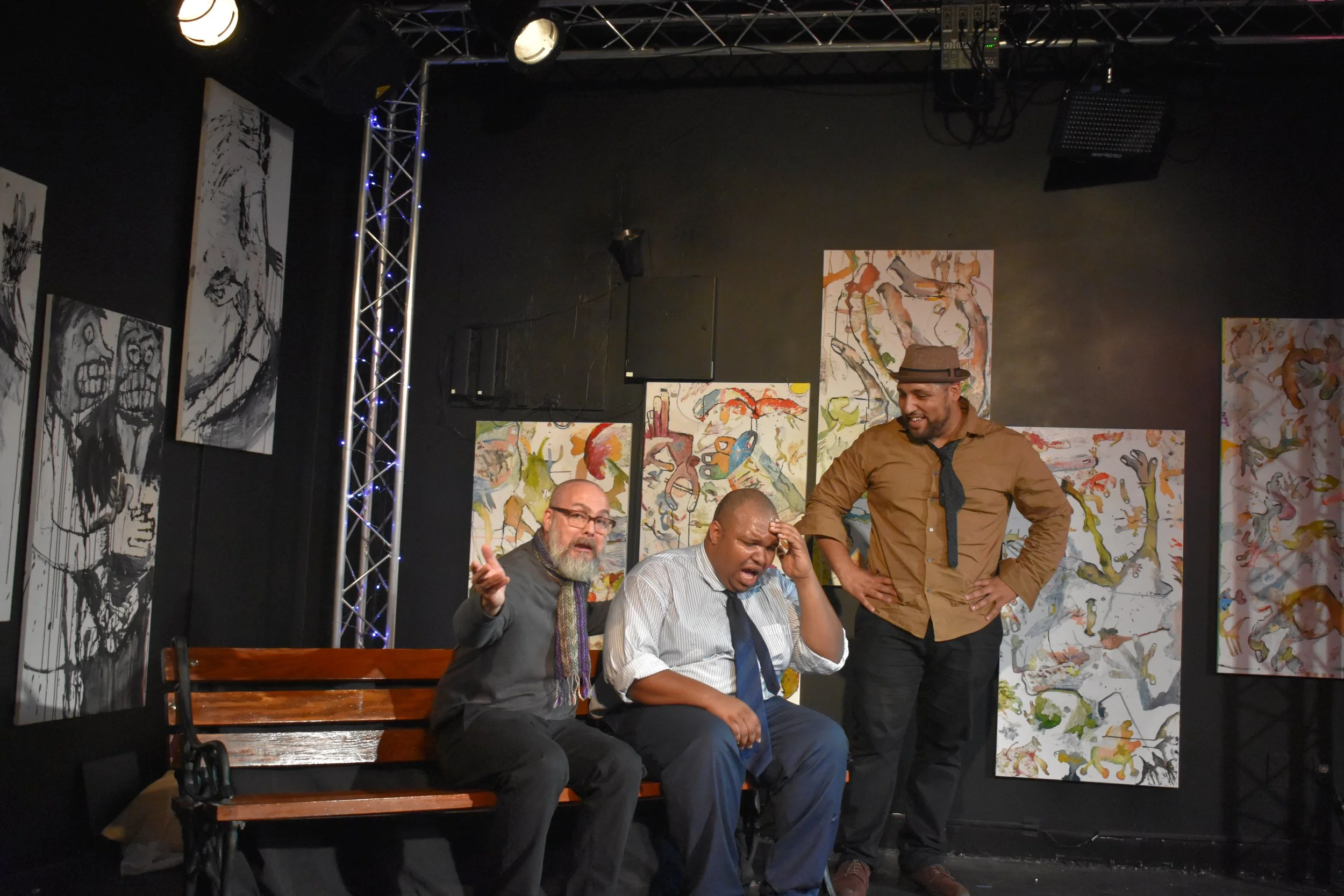 Frates (Craig Houck) and Duck (Shaquille Stewart) with Crumb (James Nelson)