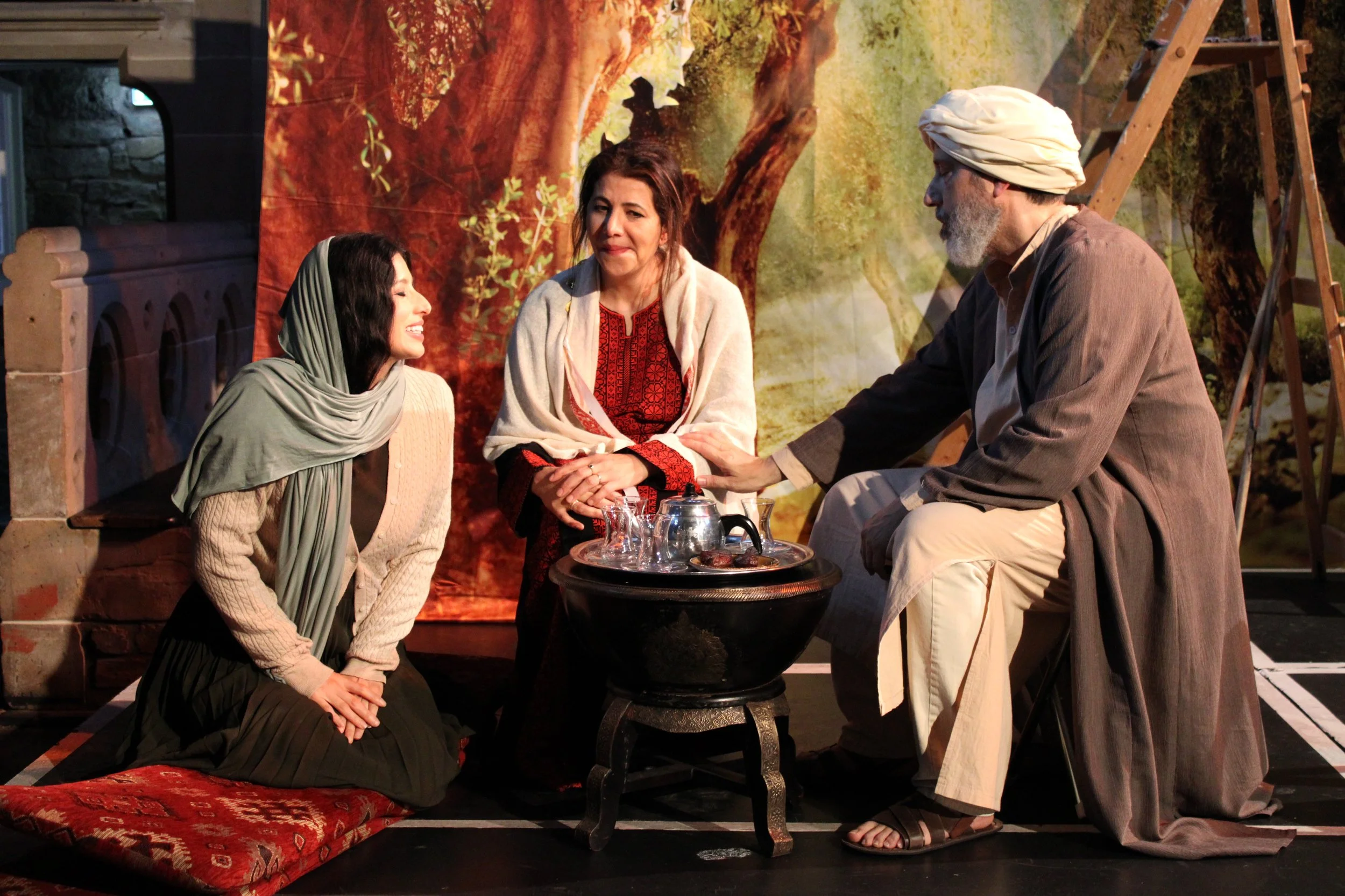 Rashida (Maya Koshaba), Fatima (Inji El Gammal) and Amir (Mark Quiles)