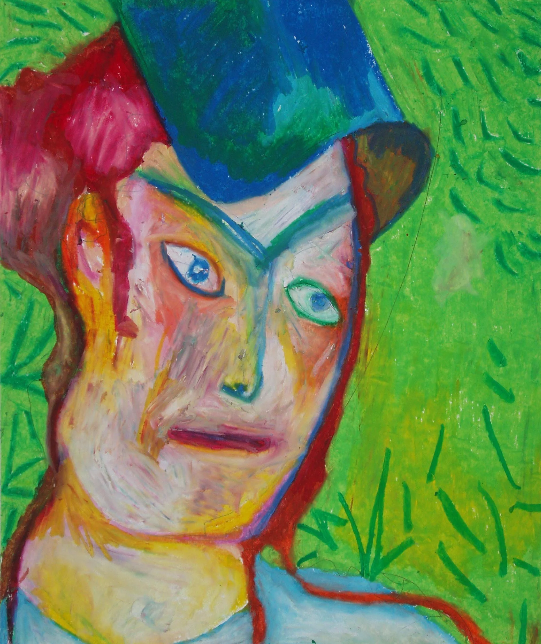 Rabi'a, oil pastel on paper, 17" x 14"