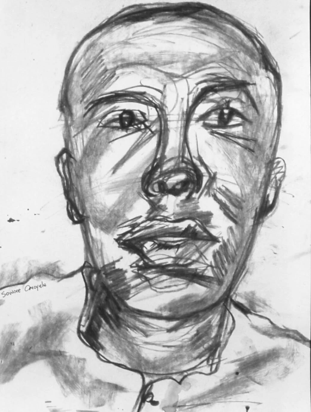 Sowore Omoyele, charcoal on paper, 14" x 11", 2002, SOLD