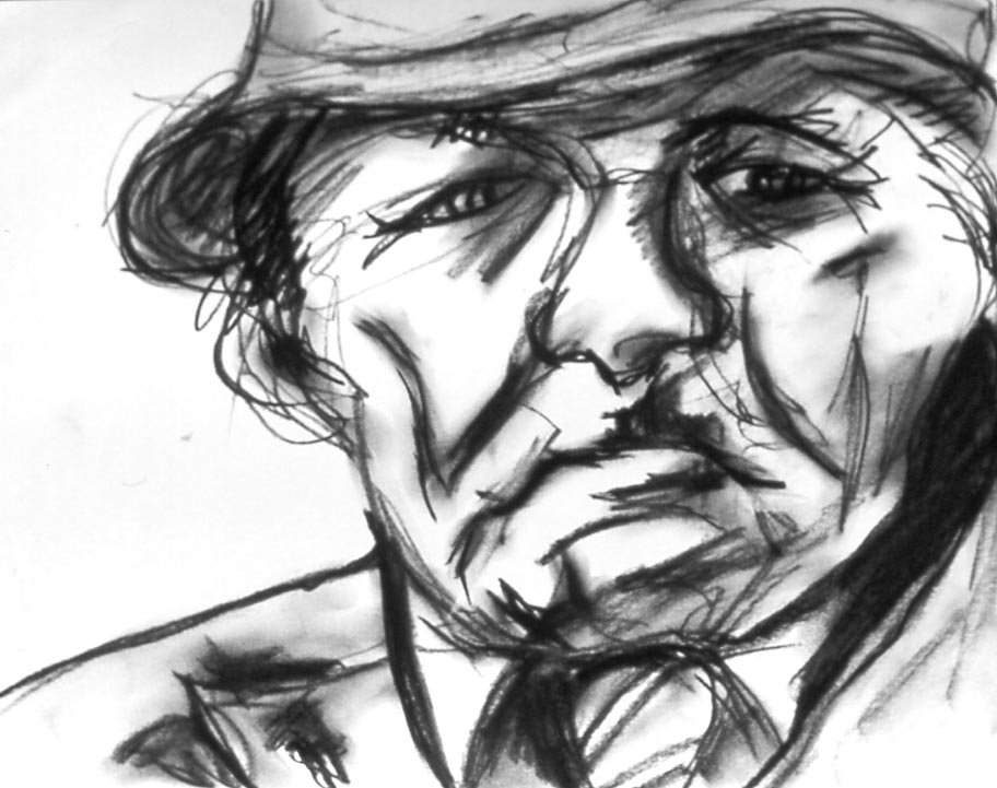 Gjergj Komnino, charcoal on paper, 14" x 17", 2002, SOLD