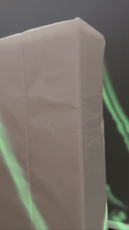 echolocation visualization projected onto surface for the project echomyotis, an immersive light experience that visualizes the little brown bat, myotis lucifugus, echolocation