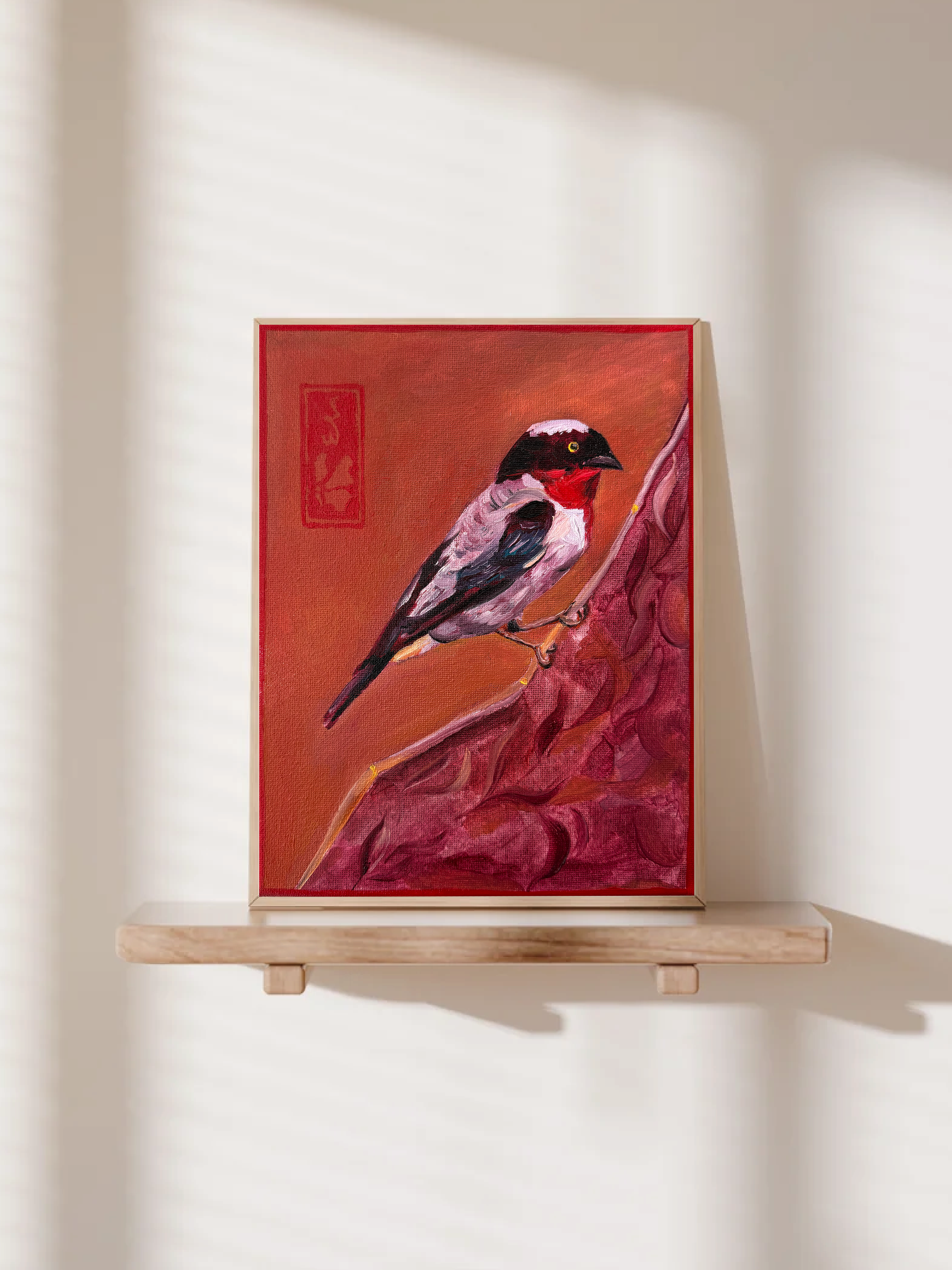 Cherry Throated Tanager - Conservation Mini Print