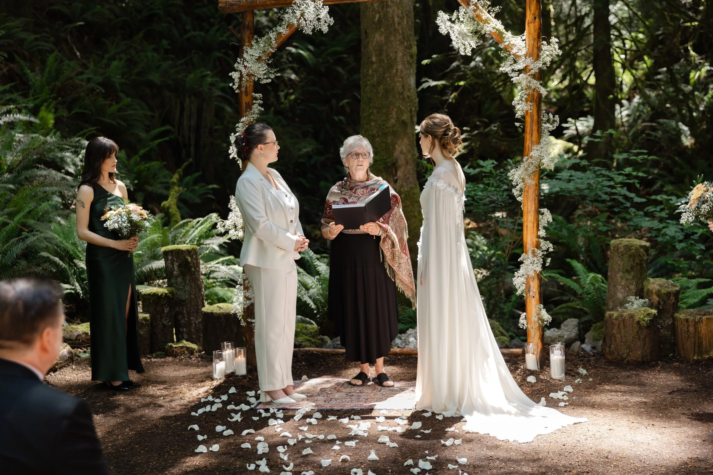 This ceremony location its called Natures Cathedral. I'd say it lives up to its name perfectly. Venue: Cedar Haven in Sooke. Congratulations to Stassi and Taylor on their beautiful wedding day. We were honoured to be there to capture it all. #westcoa