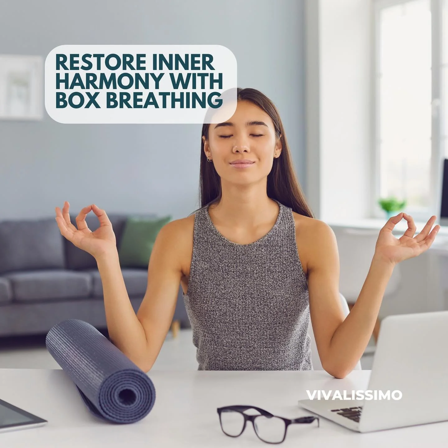 When overwhelm hits, it&rsquo;s the perfect moment to pause and breathe. Box breathing is a simple yet powerful technique that restores calm and balance in just a few rounds. Link in Bio. #boxbreathing #breathwork #adaptogens #functionalnutrition