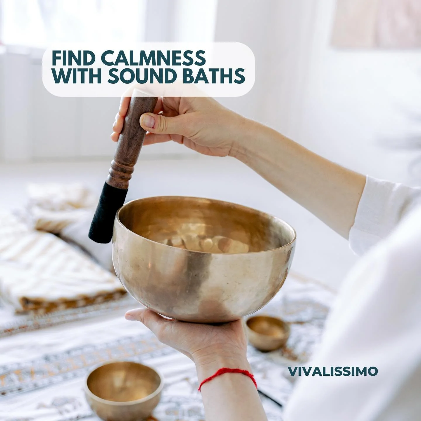 Sound baths are a simple meditation practice you can do anywhere, anytime you need to unwind and recharge. The soothing sounds of overtone instruments, like singing bowls, help lower stress and promote a deep sense of calm. Link in Bio. #soundbath #s