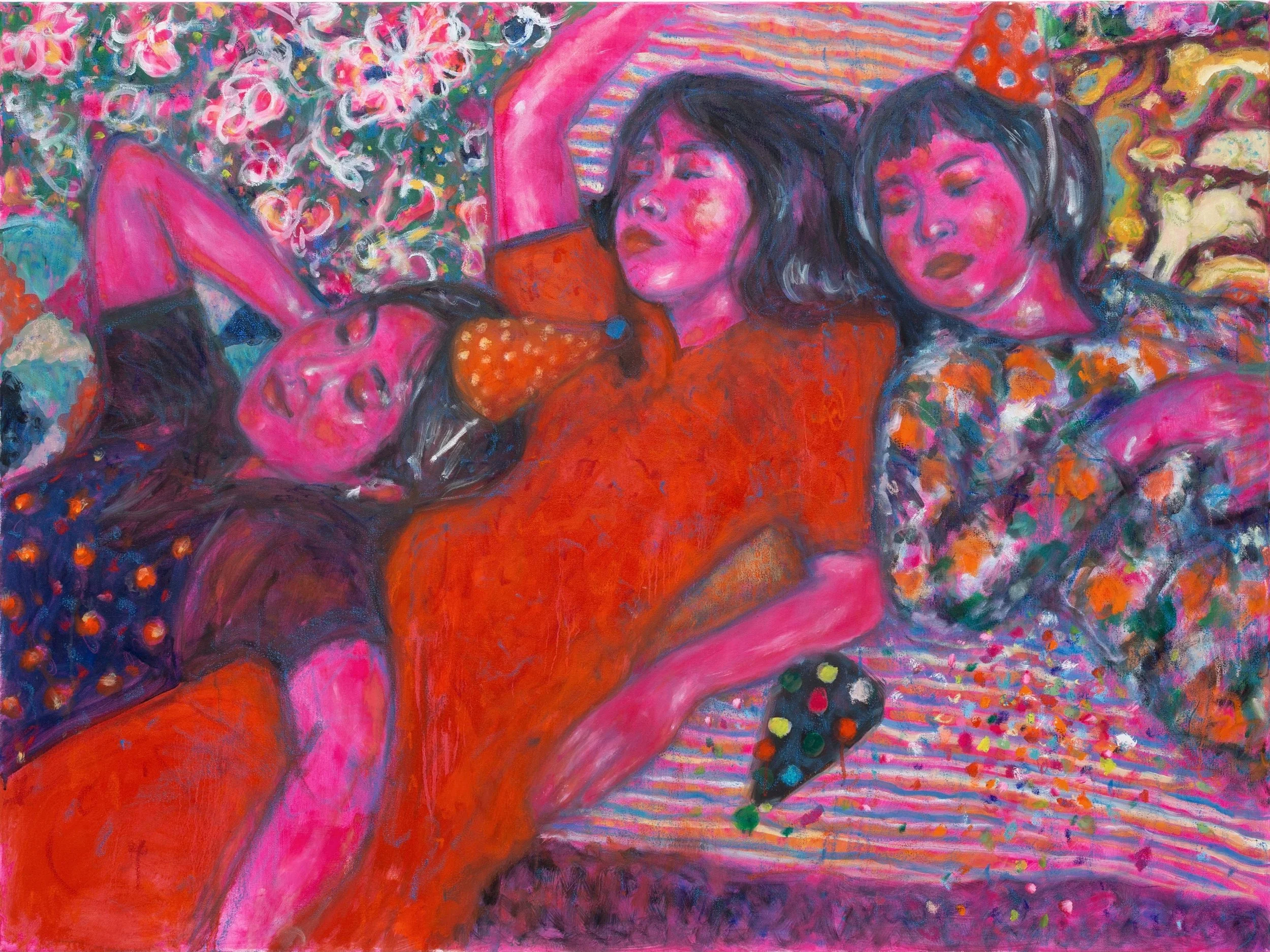 Sugar Slump,
oil, acrylic, and oil pastel on canvas
122cm x 91cm
2022