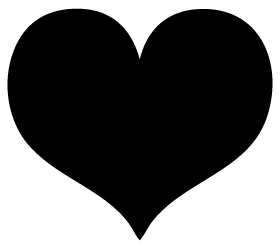 Black solid heart symbol