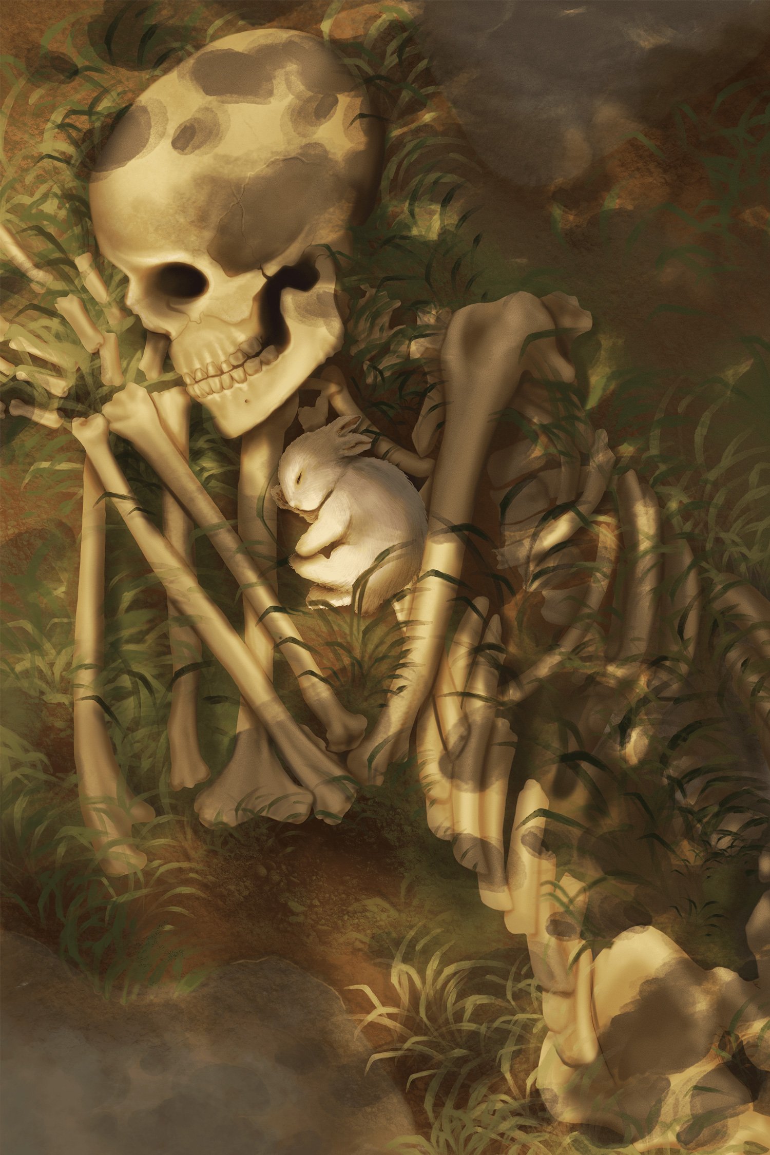 SOLACE--skeleton--bunny--rabbit--death--peaceful--dappled-light--bones--nature.jpg