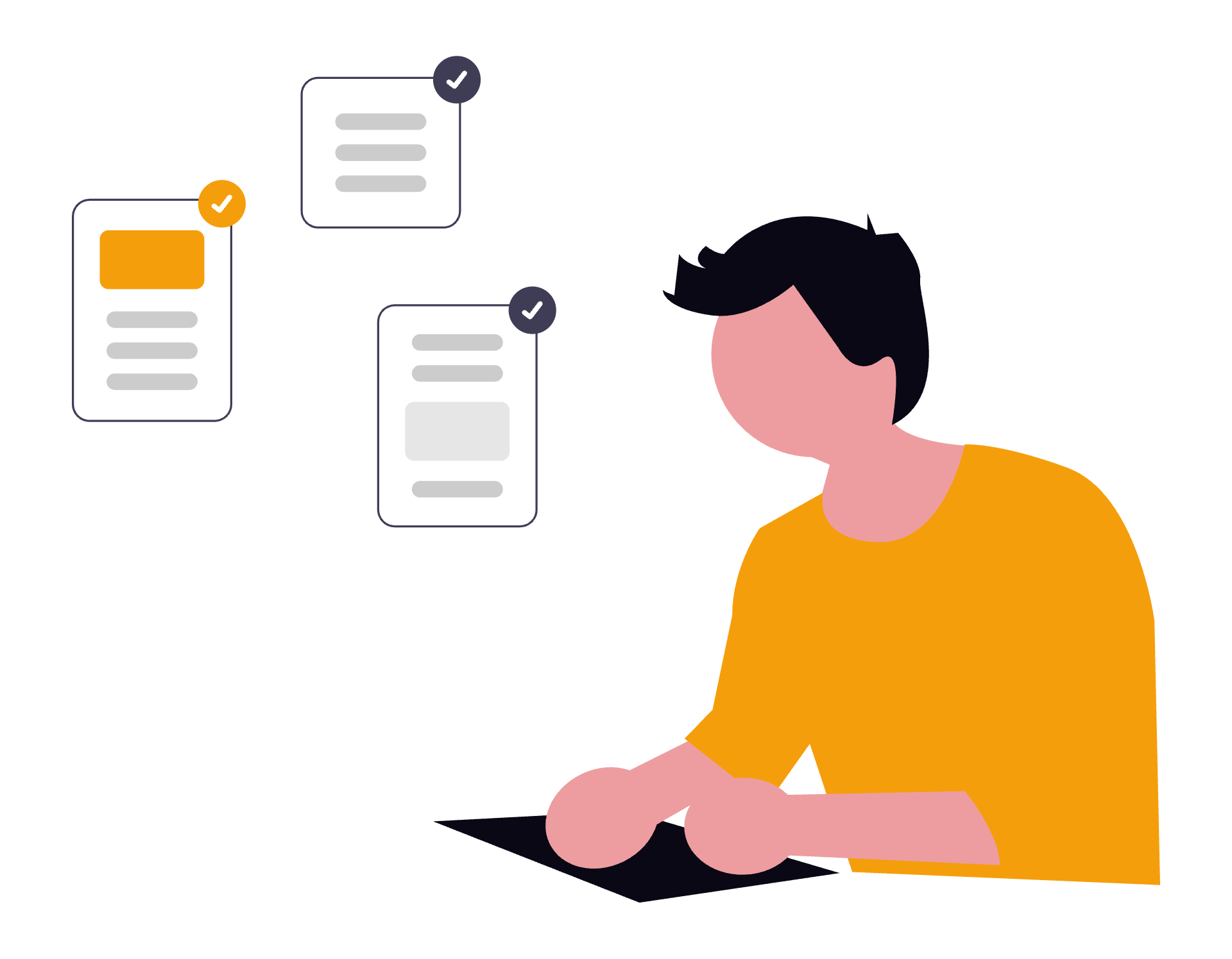 Illustration of completed psychological assessment reports representing ADHD ASD and relationship pattern reports