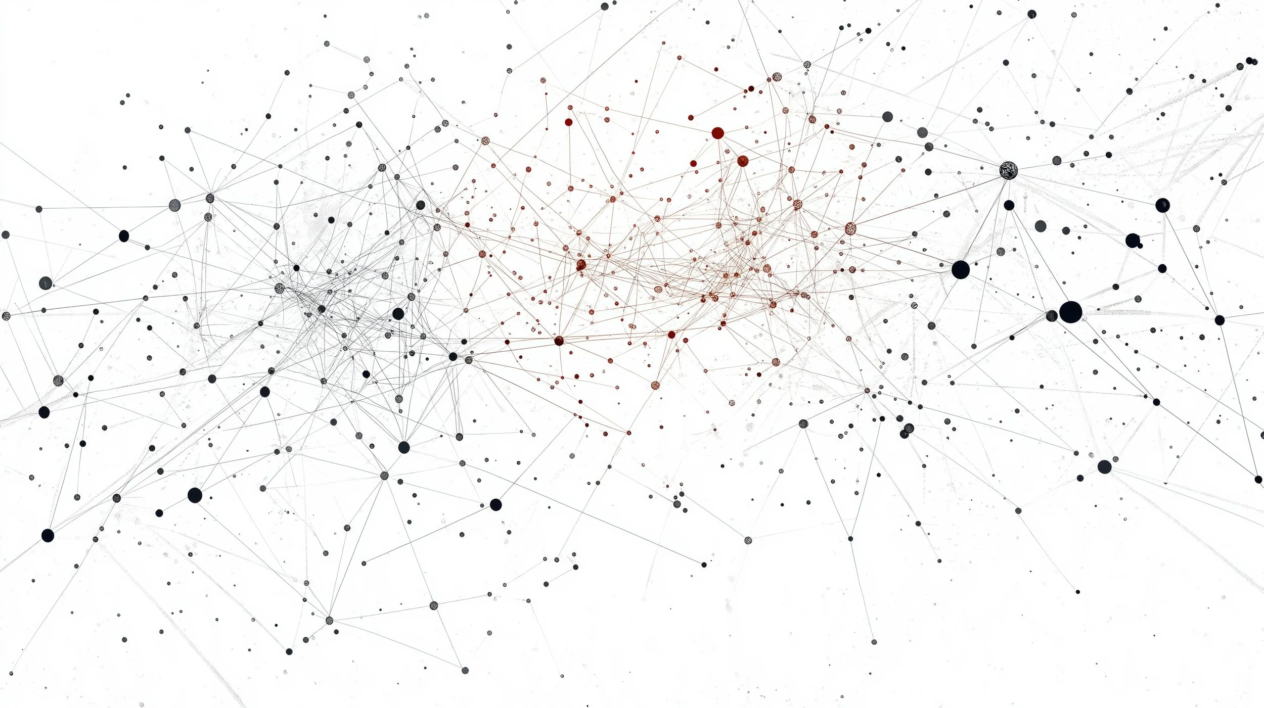 Abstract network visualising complex connections for enhanced due diligence and high-risk customer evaluation