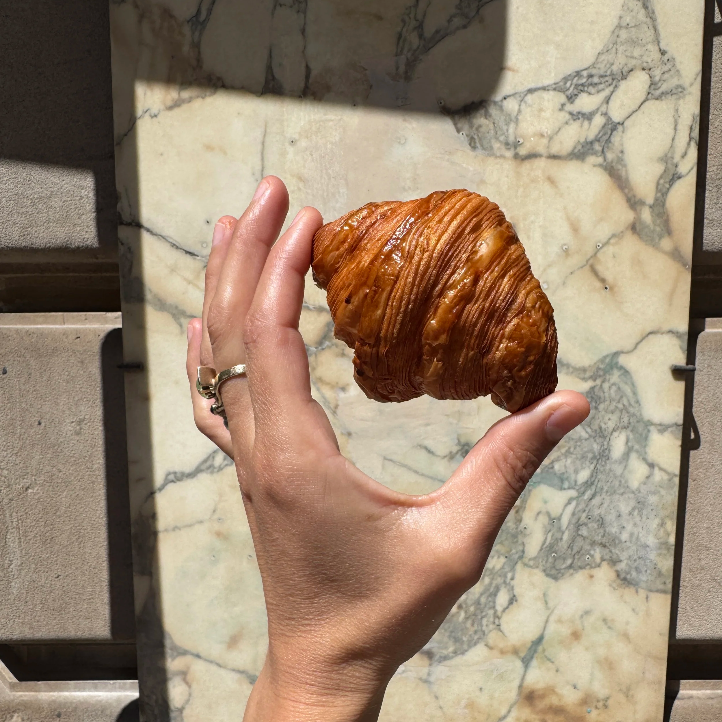 Mini laminated croissant from NIWA bakery in Paris