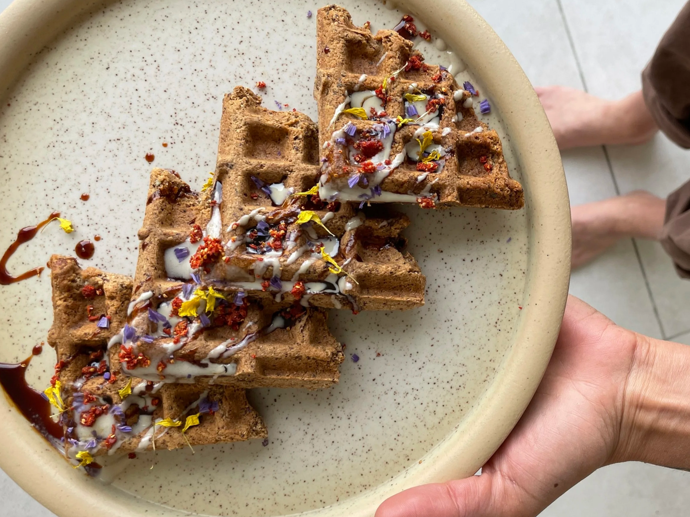 Chaga grain-free waffles recipe by Chef Claire
