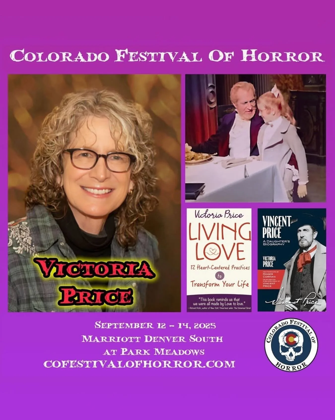 TY @coloradofestivalofhorror for this lovely announcement. Can&rsquo;t wait to see everyone in person in September! 
&bull;
&ldquo;We are excited to announce Victoria Price, daughter of horror icon Vincent Price, is coming to #COFOH2025!

That nasty 