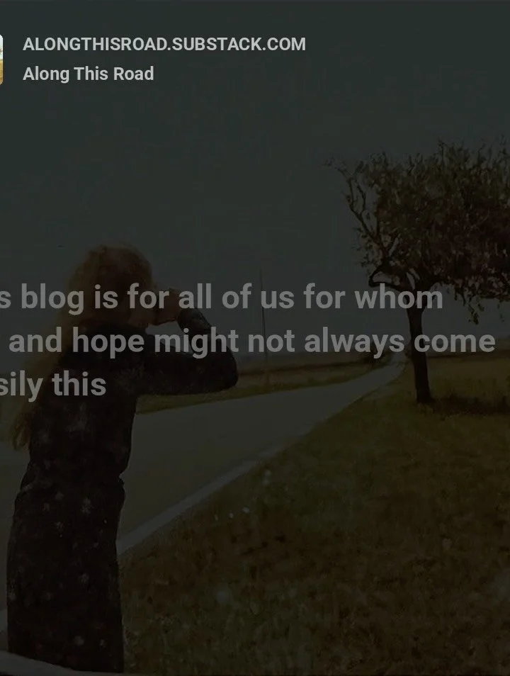Okay. Ten minutes after posting, everything disappeared. This blog is about lessons learned. So be it. Once again, welcome to my new blog &mdash; along this road. You can find it using my links in my Insta bio or by clicking here: https://open.substa