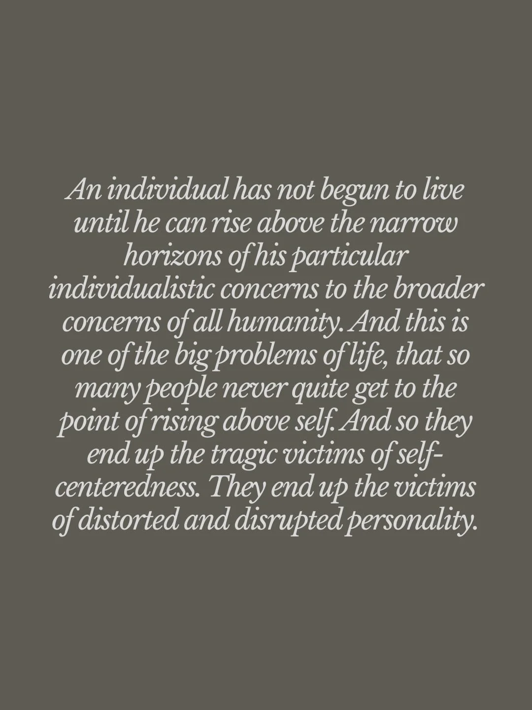 This week&rsquo;s Substack post is inspired by a sermon on self-centeredness by the Rev. Dr. Martin Luther King, Jr. 
Click here to read:
https://click.alongthisroad.com/Nemesis
Or use the Substack link in my bio.
#alongthisroad #selfcenteredness #ch