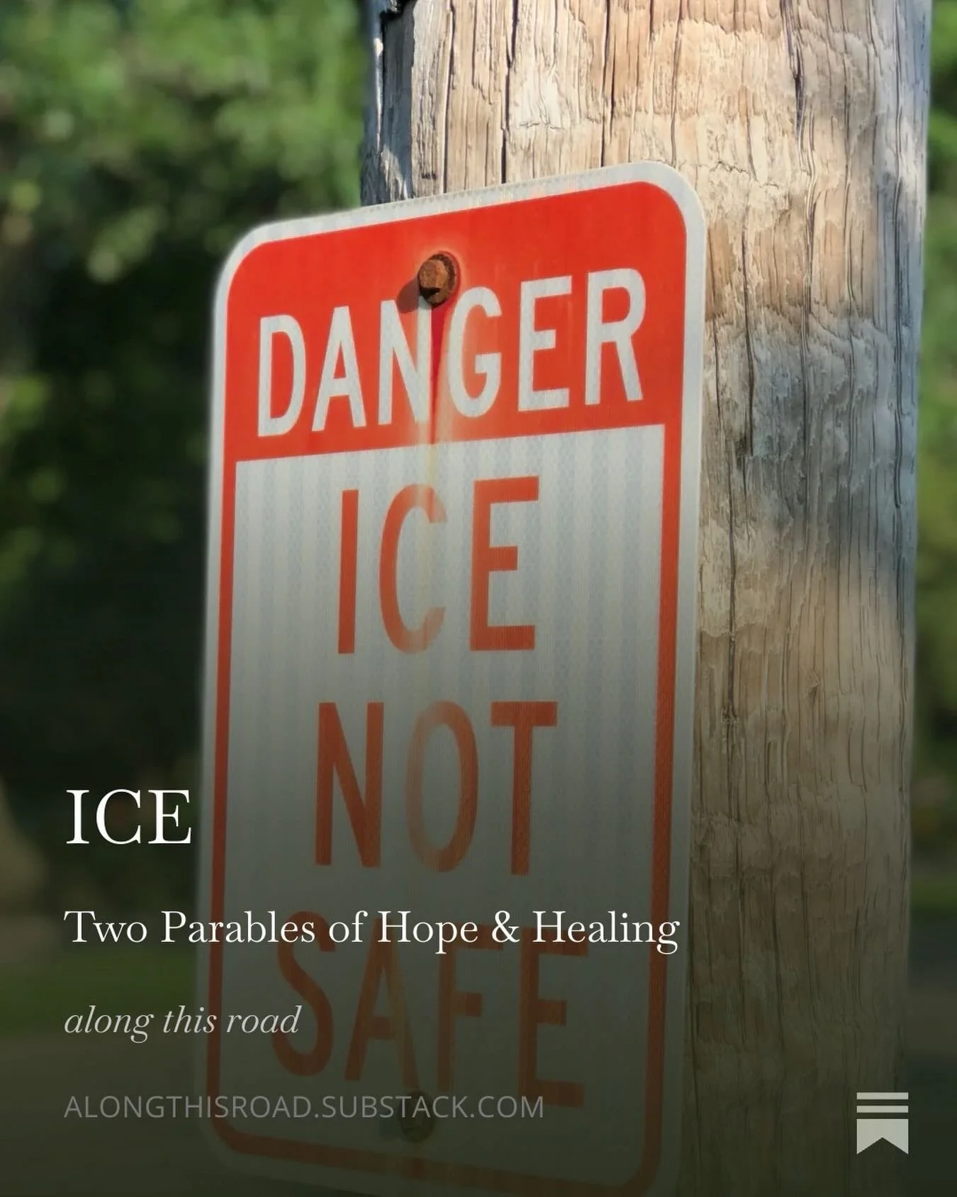 This week &mdash; two more parables for challenging times. Please read by clicking this link https://click.alongthisroad.com/ICE
or the one in my bio. OR get it right in your inbox by following me on Substack. #ice #parables #livinglove #substack #ho