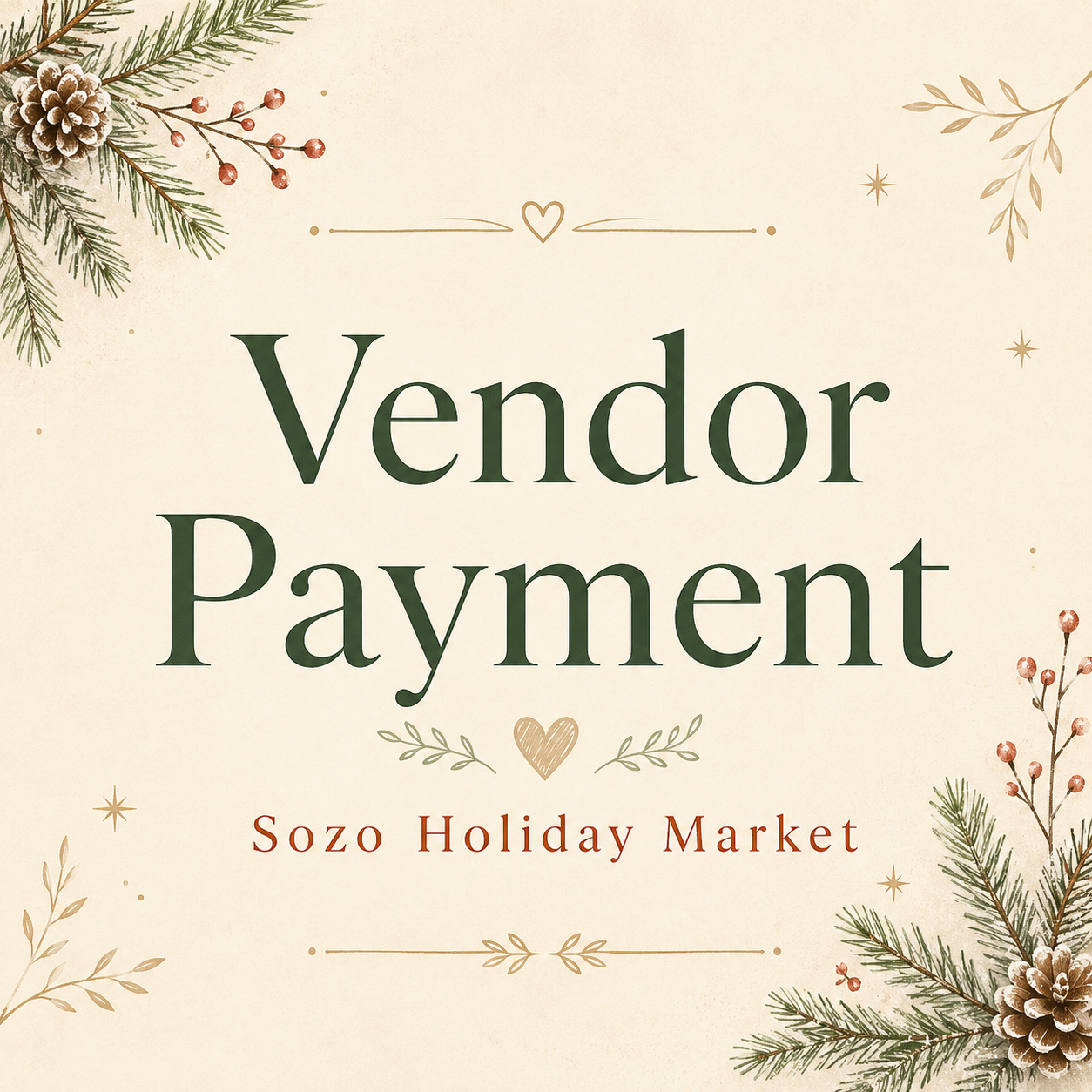 Sozo Holiday Market Vendor Payment