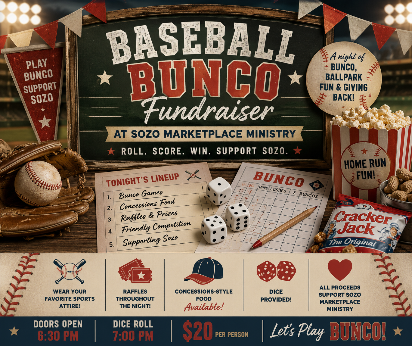 Ladies' Baseball Bunco Night - 7/30/26
