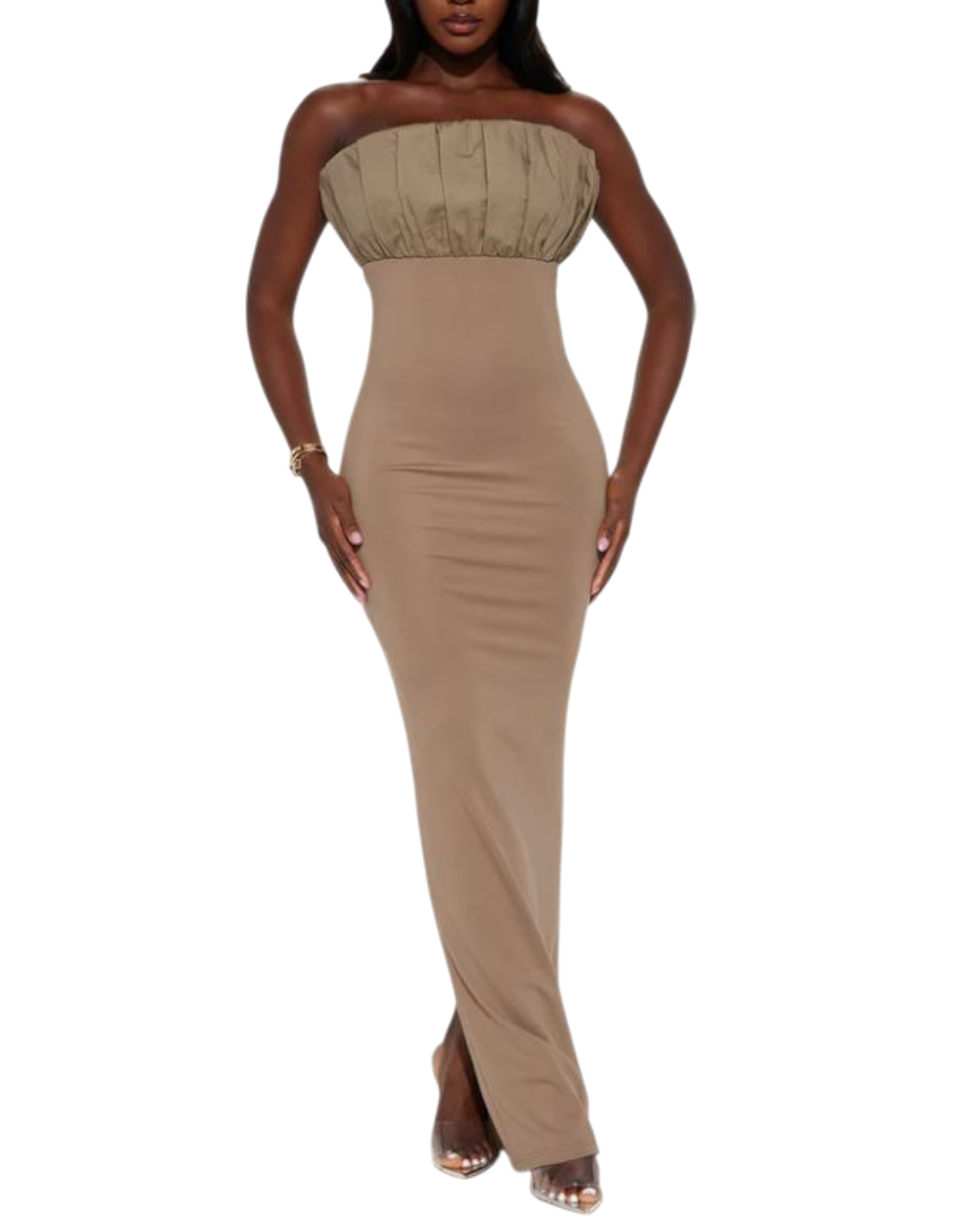 Strapless Maxi Dress - Stone