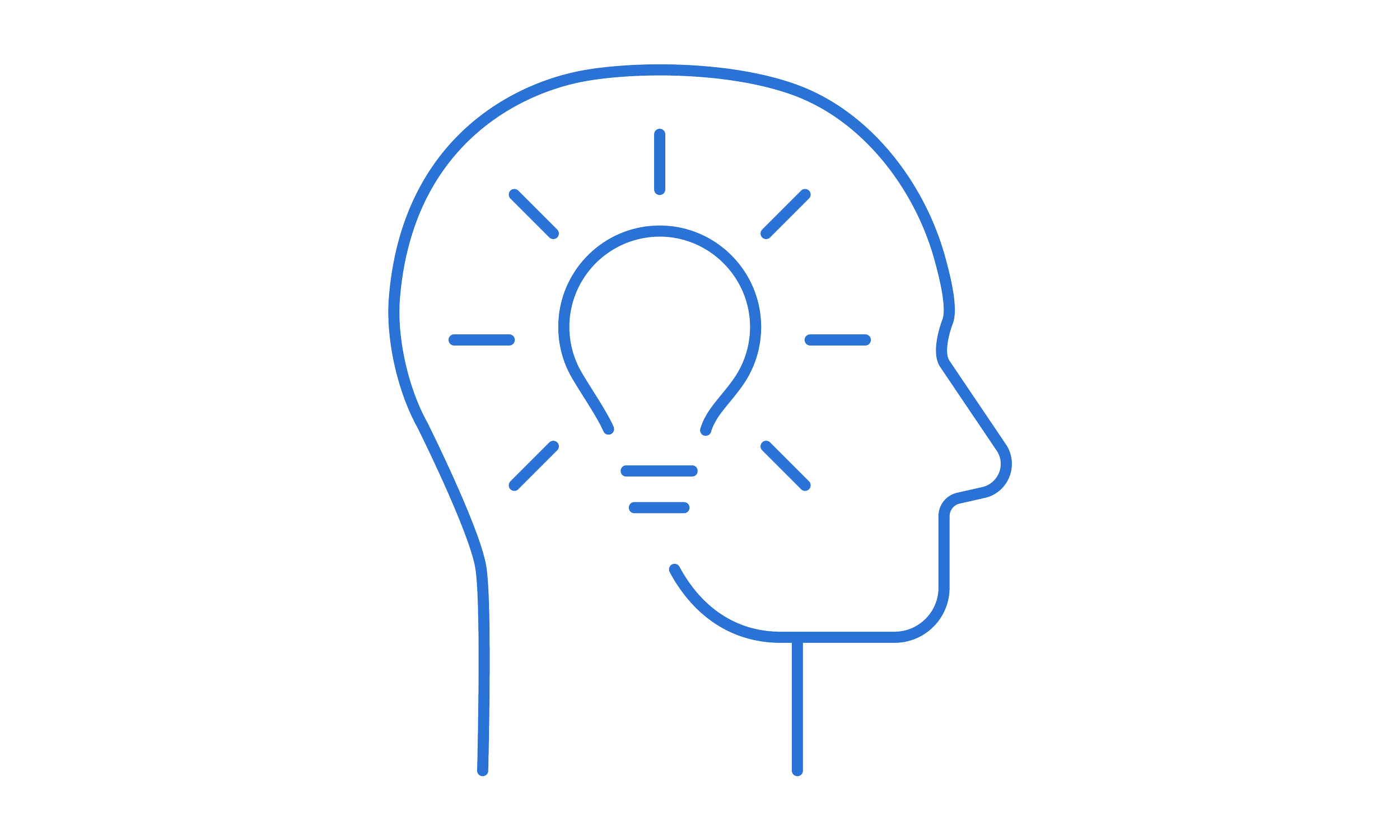 Outline of a person's head with a light bulb inside, symbolizing ideas or creativity.