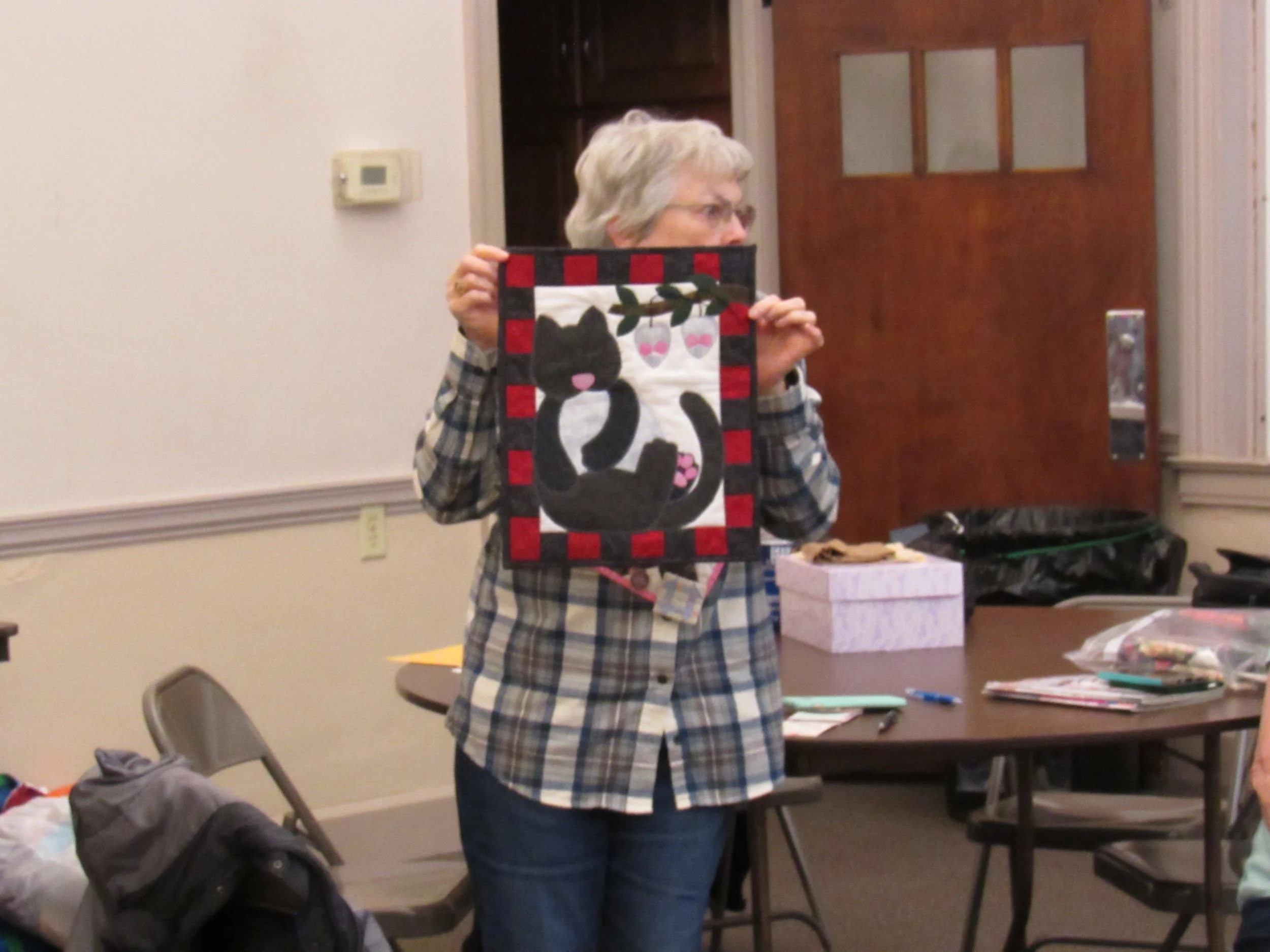  Barb Fink – small black cat wall hanging 