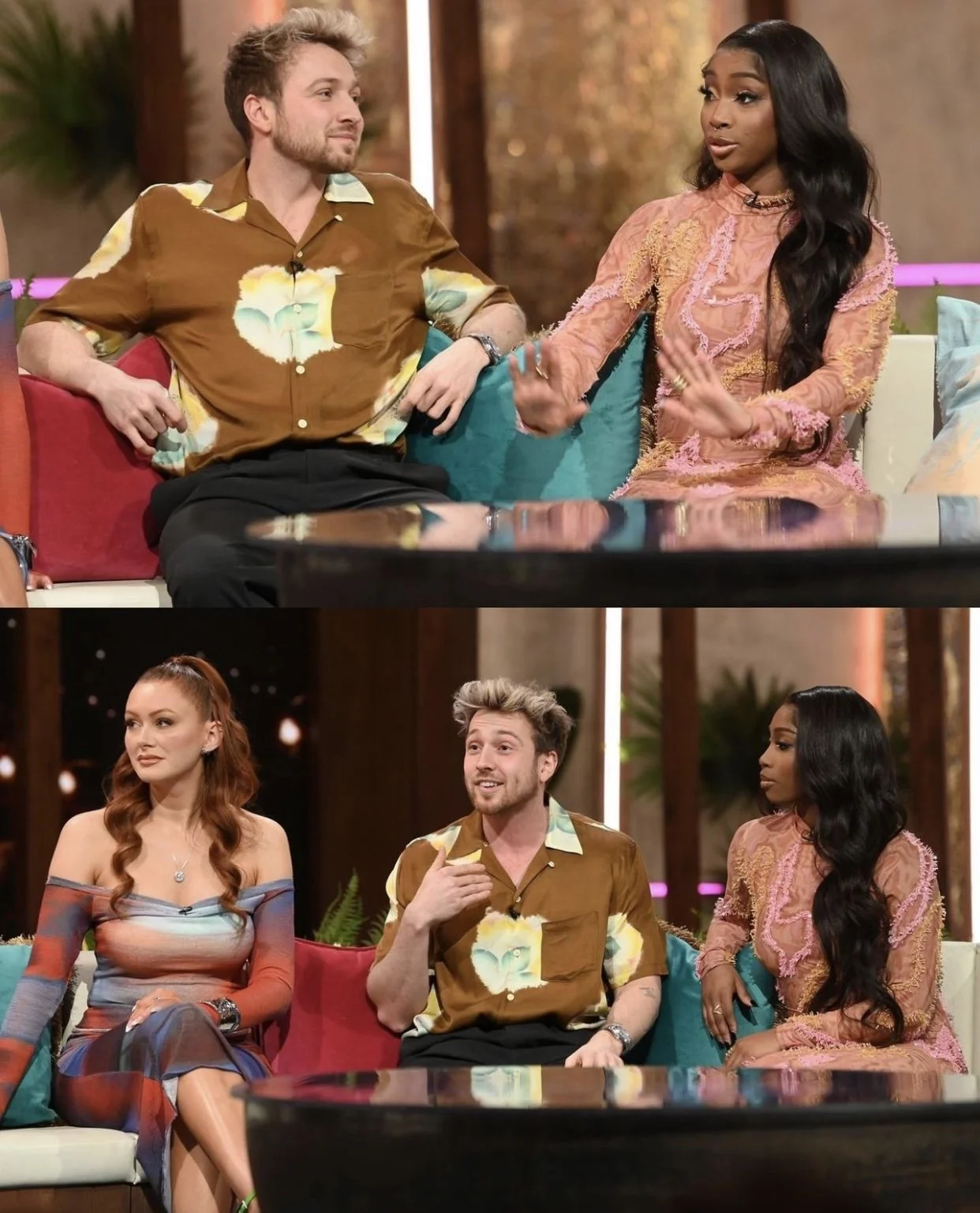 Indiayh Polack wearing pink Onalaja dress and pink Steve Madden heels on Love Island Aftersun