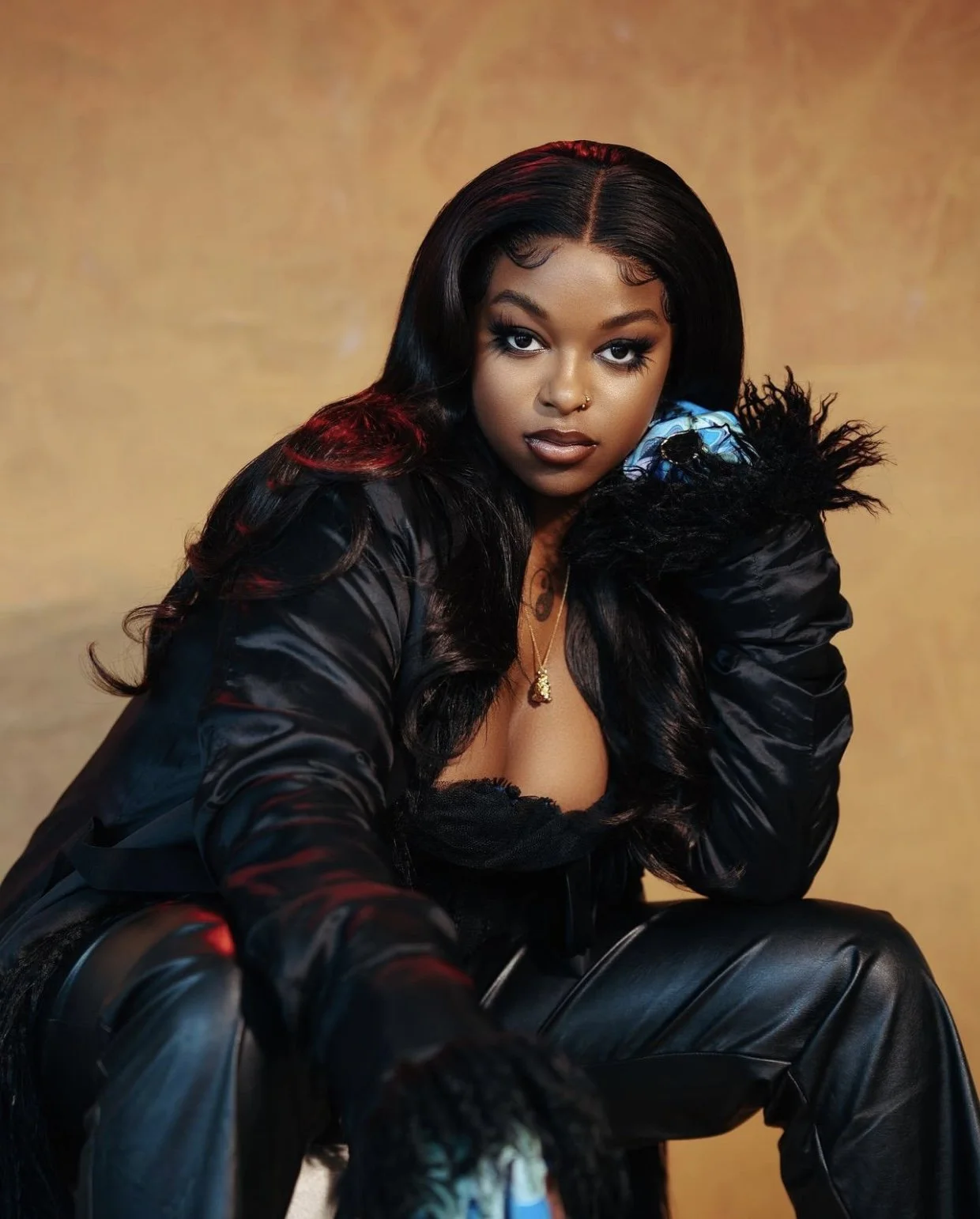 Nadia posing wearing all black