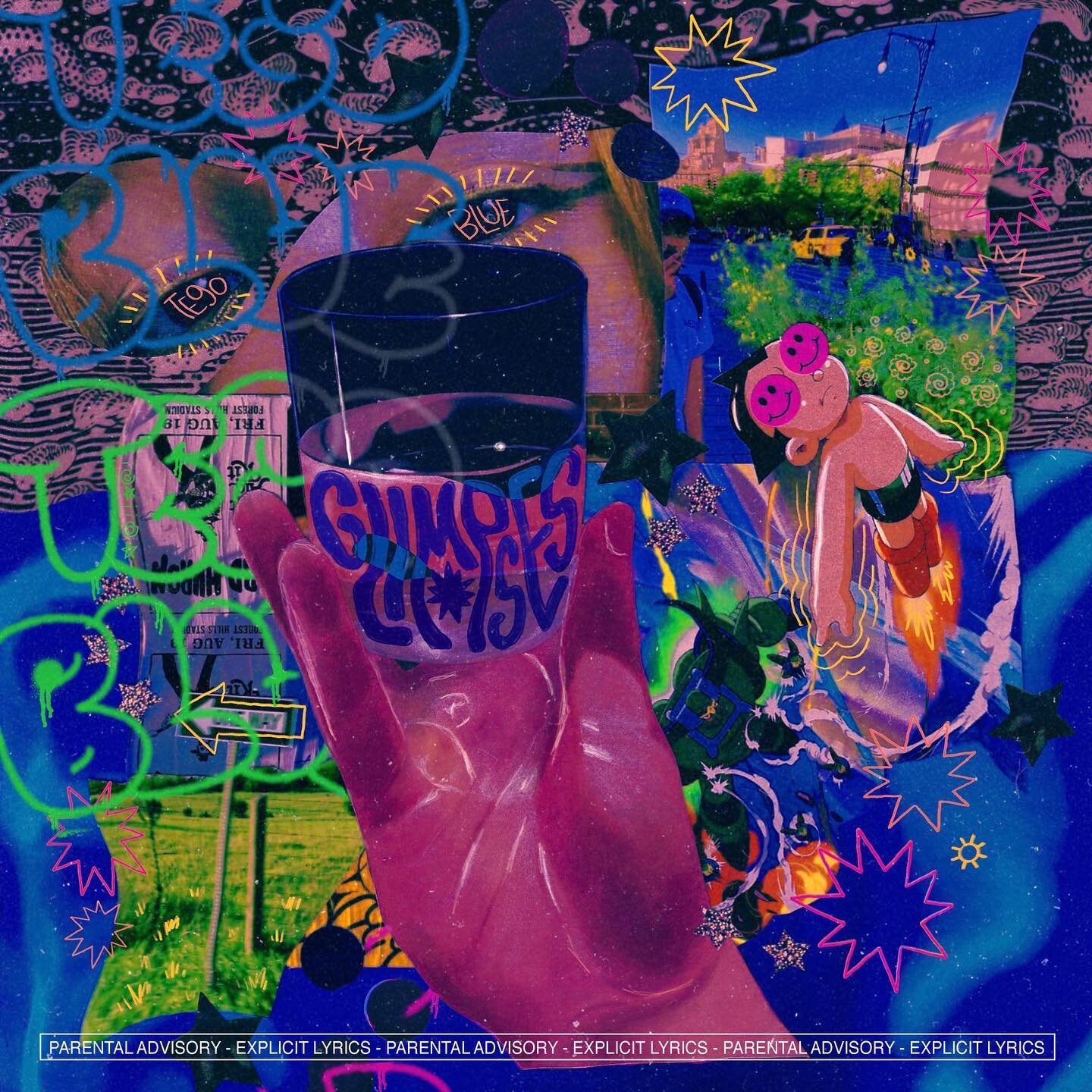 GLIMPSES cover artwork for tego blue 🫰🏻 digital mixed media

✹ the final cover artwork i completed 2 weeks ago, the original artwork from 3 years ago, an experimental version from earlier this year :,) as u can see i am a very big fan of motifs heh