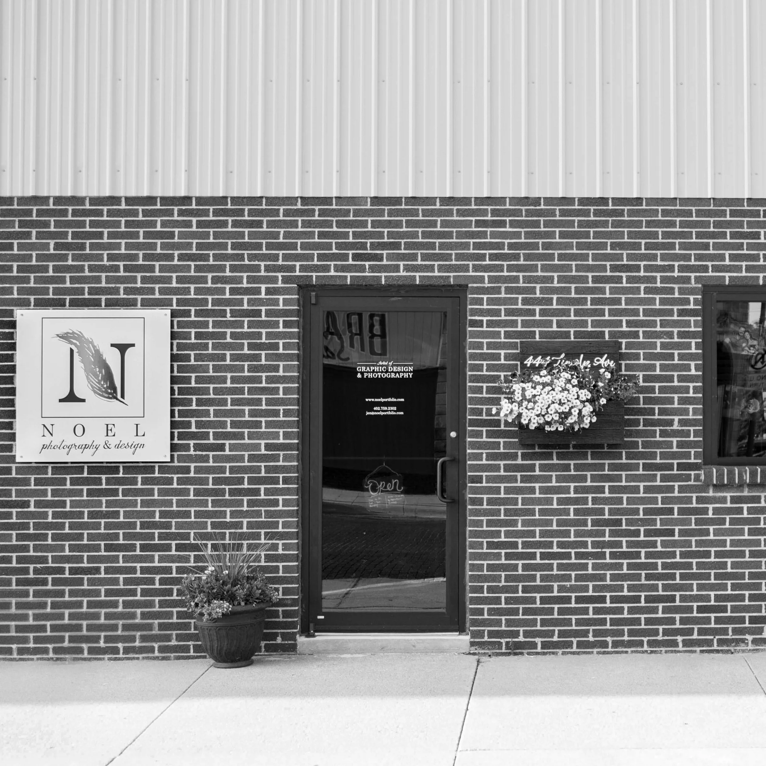 Storefront for the first Noel Photography and Design Studio