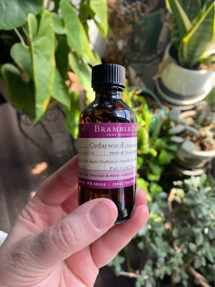 $10. NEW Brambleberry brand 2oz bottle of Cedarwood essential oil. This is for soap and candle making. This is NOT FOR CONSUMPTION.