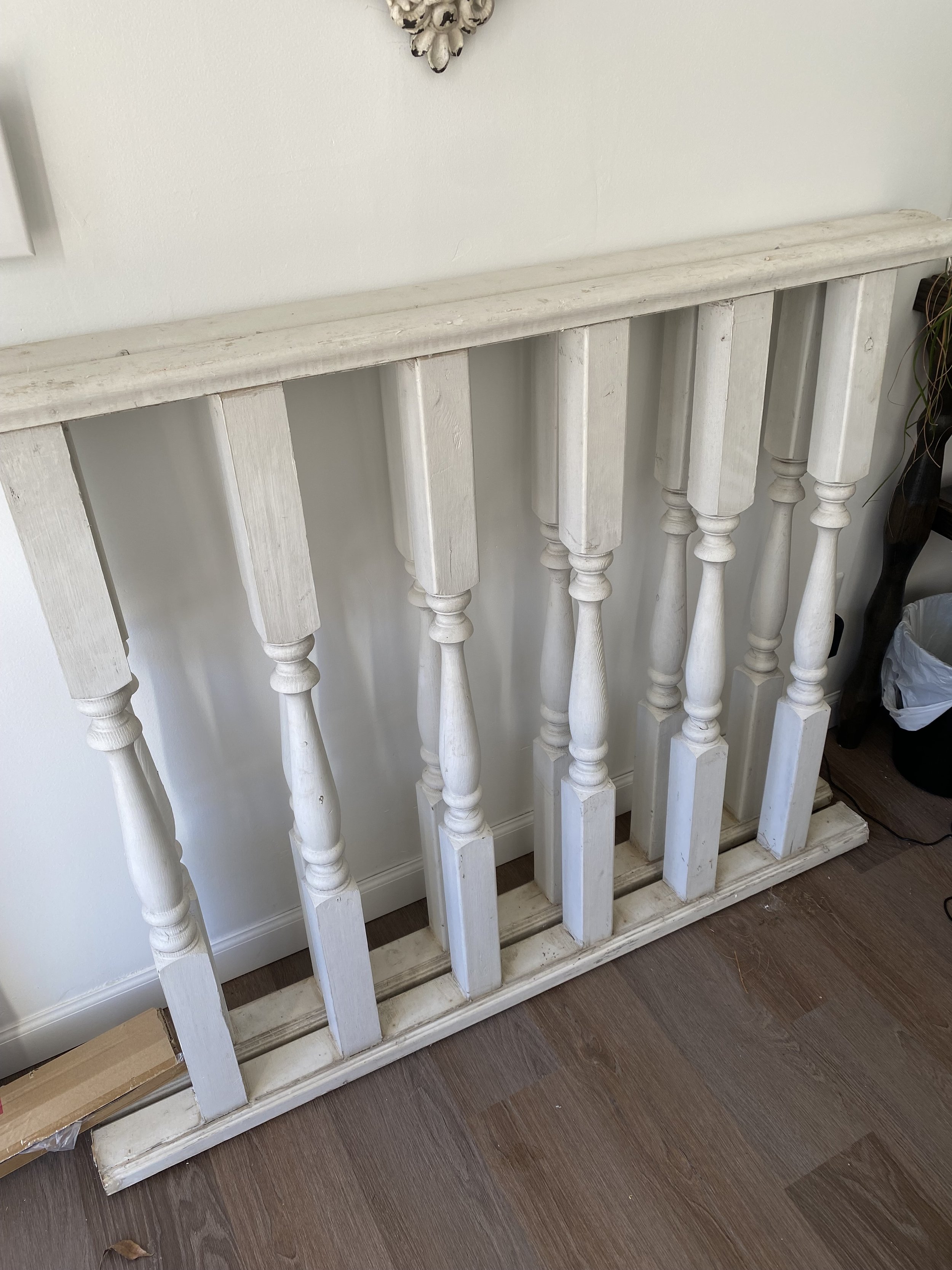 $125 - Two pieces of antique porch railing. 49” each. Sold as a set only. Beautiful for wedding display or head table. OR great for repurpose!