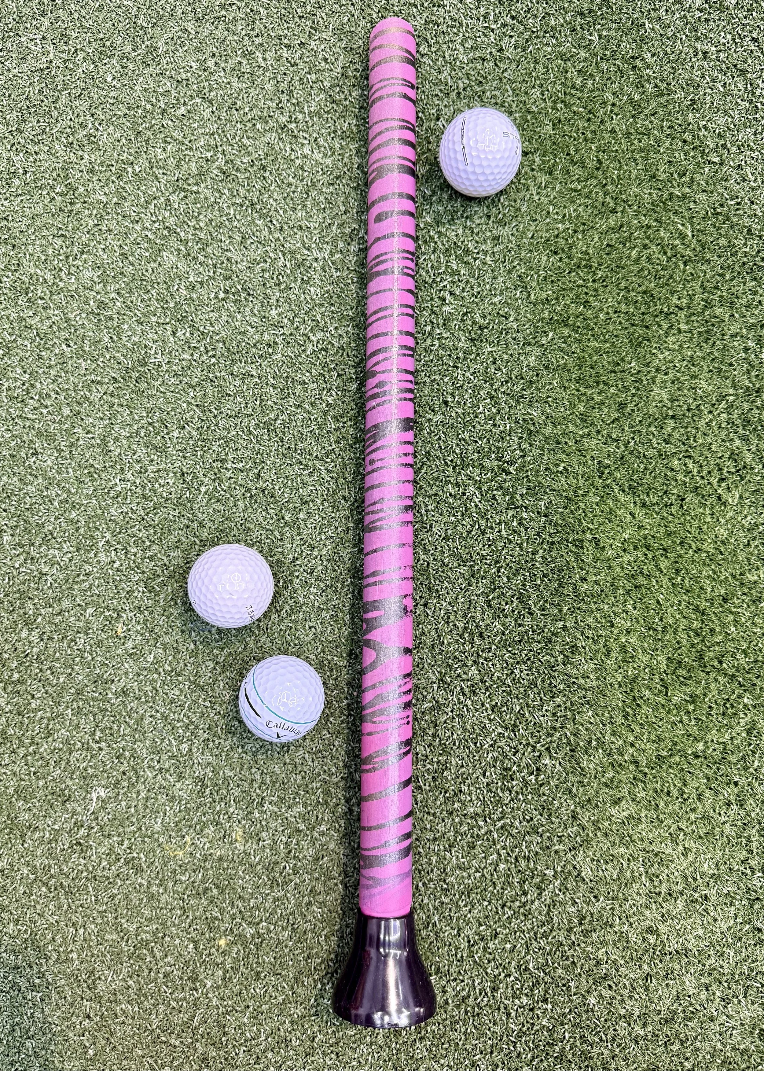 Pink and black golf ball pickup tool. Hot. Flamingo. Ladies golf.