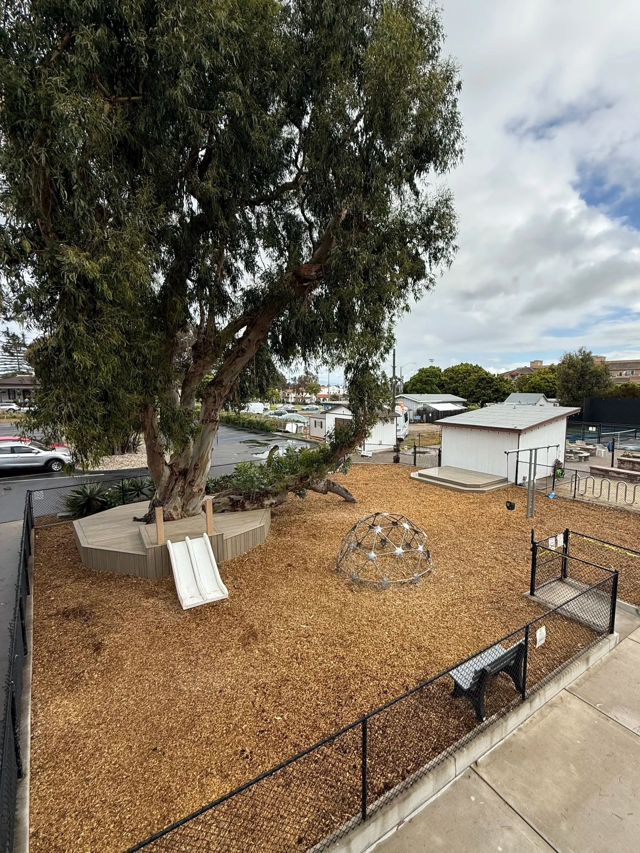 Completed Trex deck project at St. Michael's by-the Sea Church in Carlsbad, California